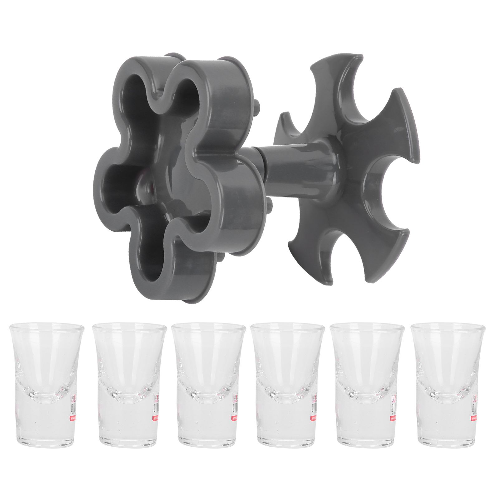 5 Shot Glass Dispenser Holder with 6 Glasses Wine Glass Rack Party Bar view 7