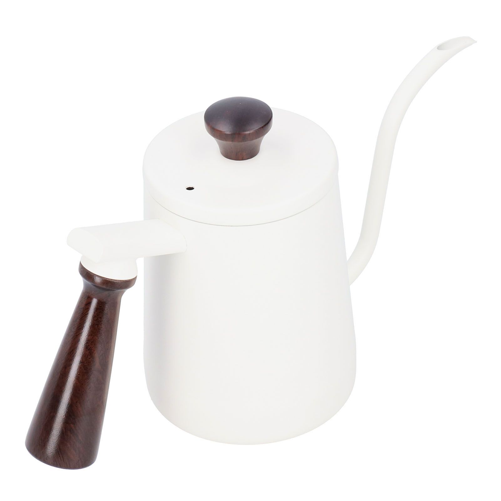Portable Stainless Steel Coffee Pot with Wooden Handle Long Gooseneck Spout