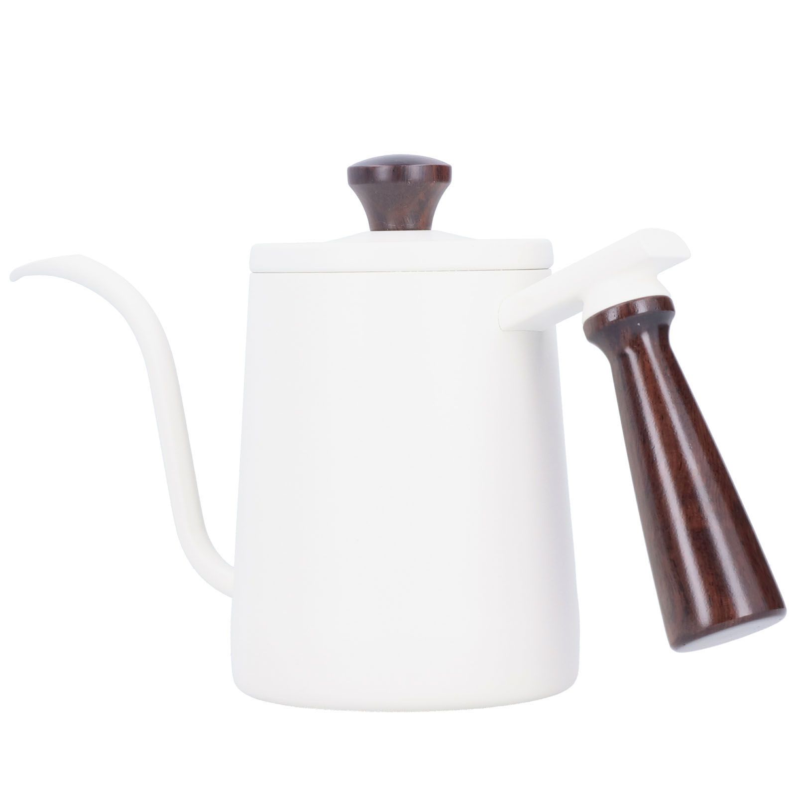 Portable Stainless Steel Coffee Pot with Wooden Handle Long Gooseneck Spout view 5