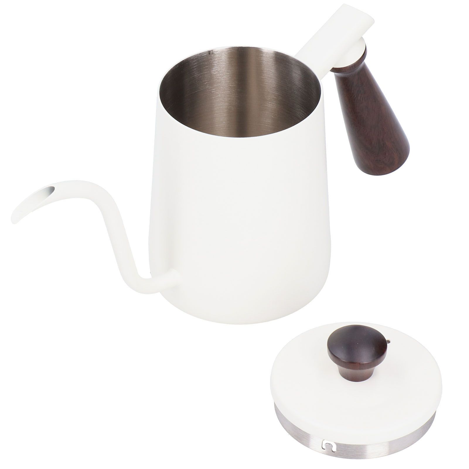 Portable Stainless Steel Coffee Pot with Wooden Handle Long Gooseneck Spout view 8