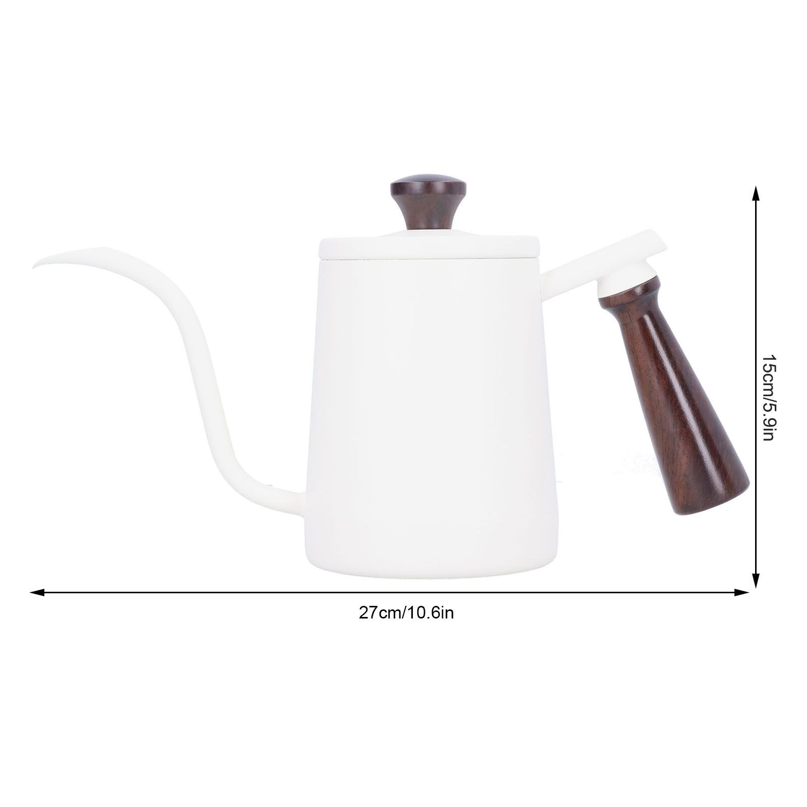 Portable Stainless Steel Coffee Pot with Wooden Handle Long Gooseneck Spout view 11