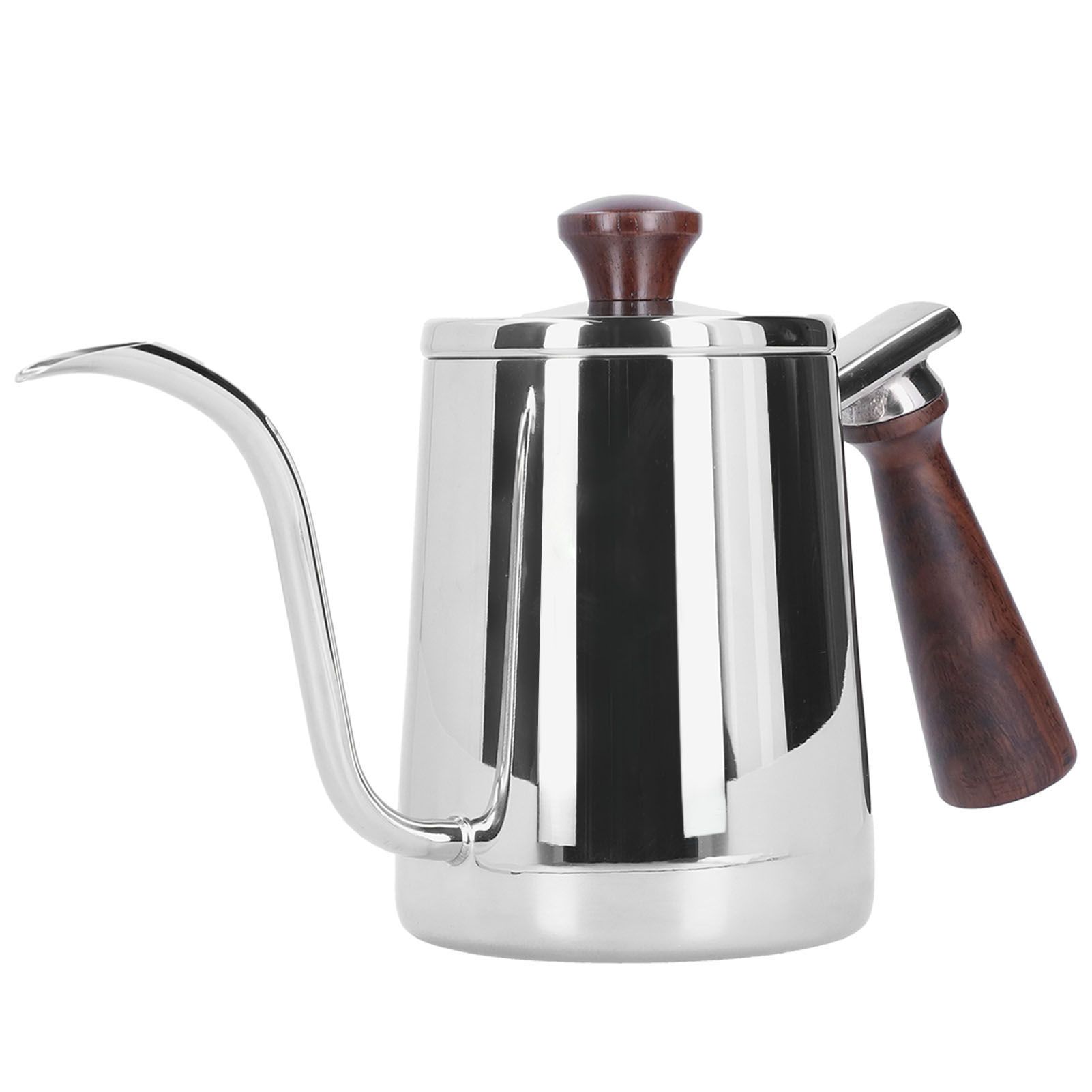 Portable Stainless Steel Coffee Pot with Wooden Handle Long Gooseneck Spout view 6