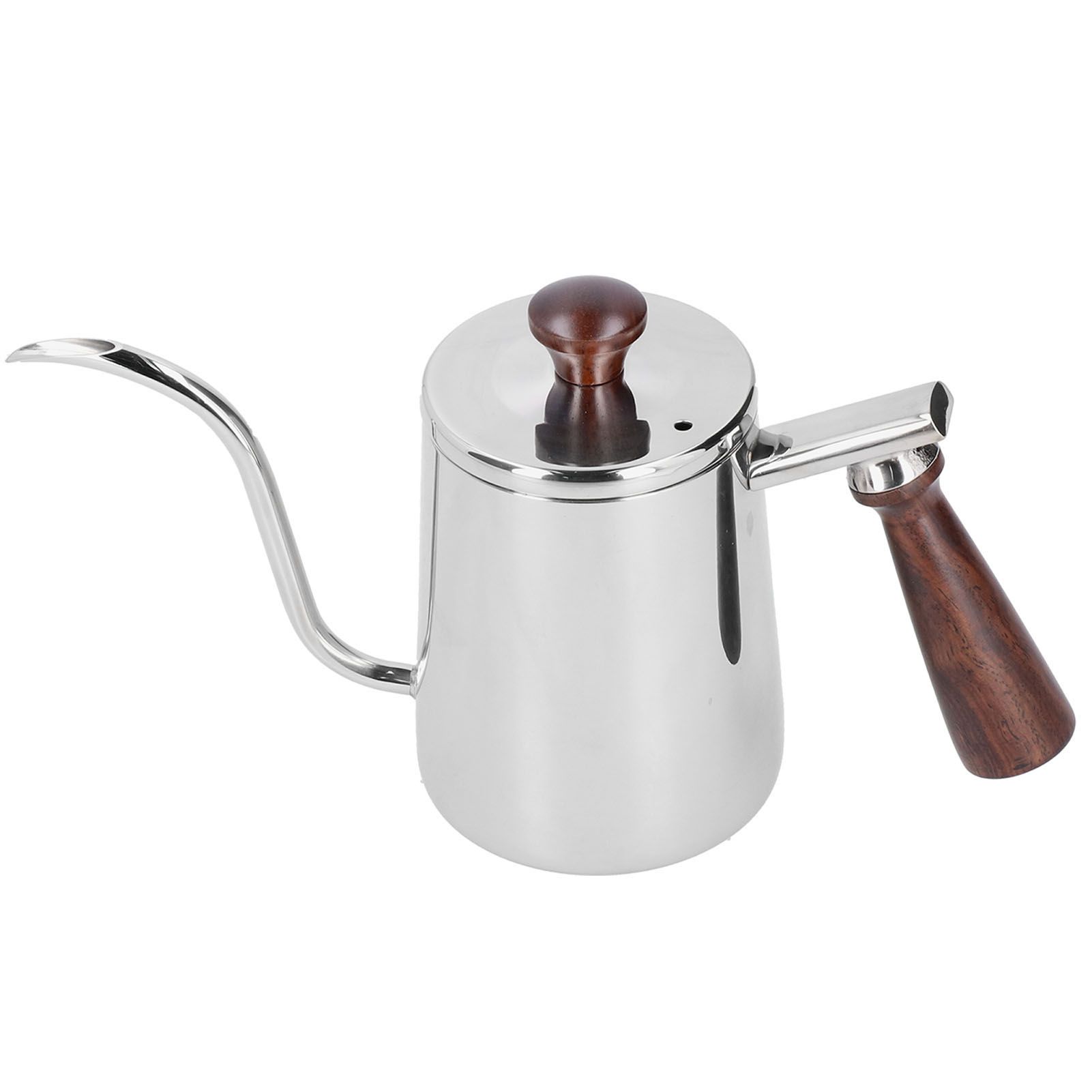 Portable Stainless Steel Coffee Pot with Wooden Handle Long Gooseneck Spout view 8