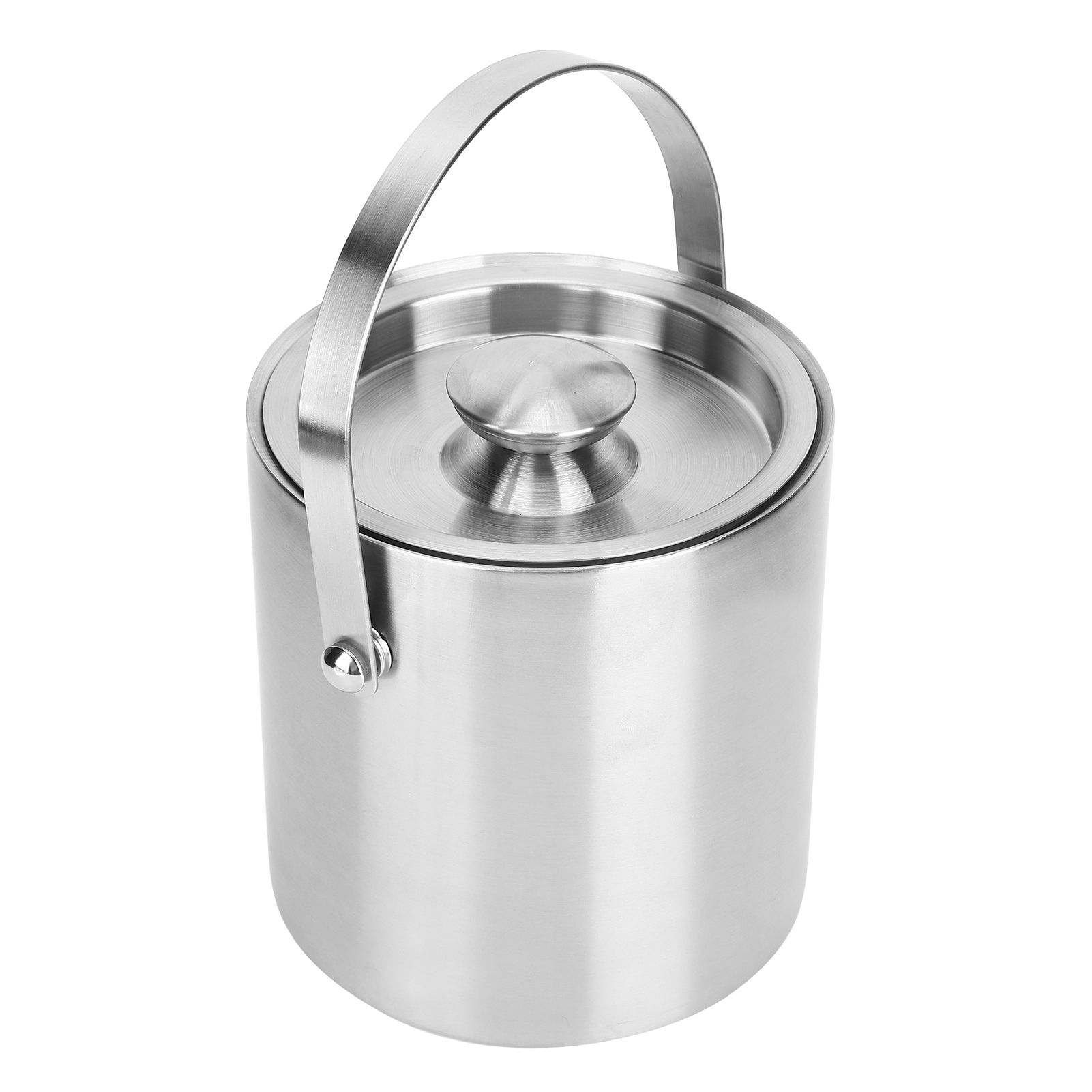Ice Bucket with Lid Stainless Steel Double Layer Wine Champagne Barrel Bar view 3