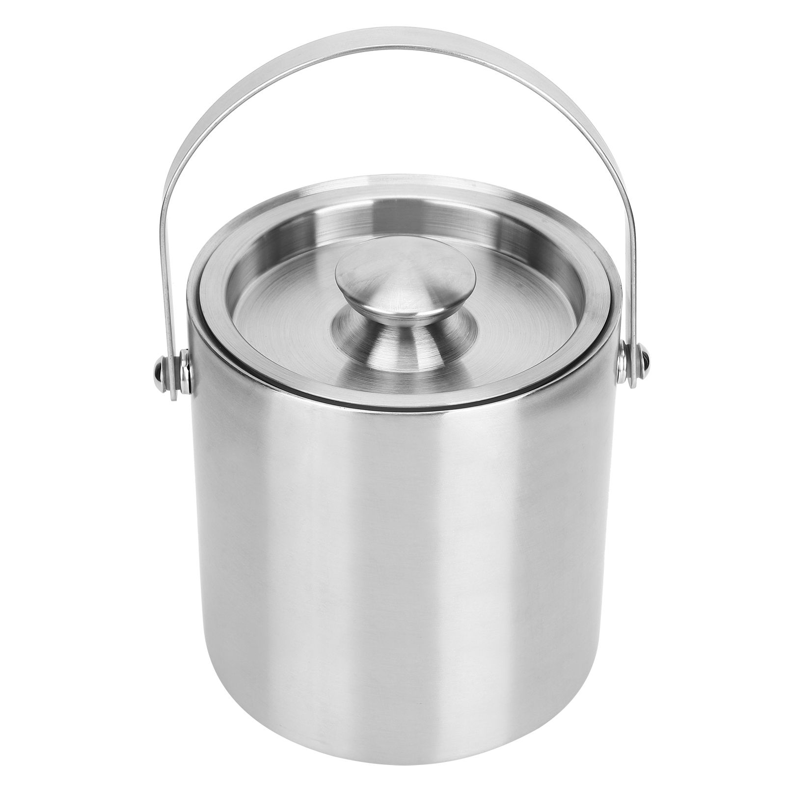 Ice Bucket with Lid Stainless Steel Double Layer Wine Champagne Barrel Bar view 4