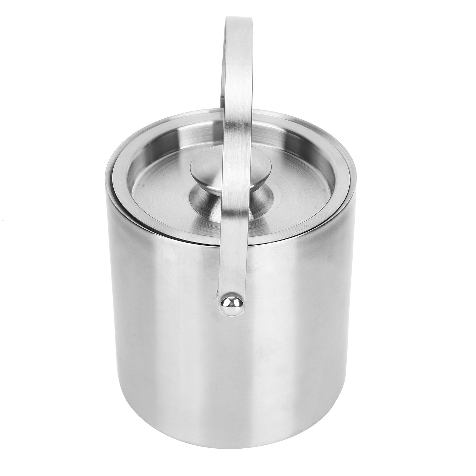 Ice Bucket with Lid Stainless Steel Double Layer Wine Champagne Barrel Bar view 5