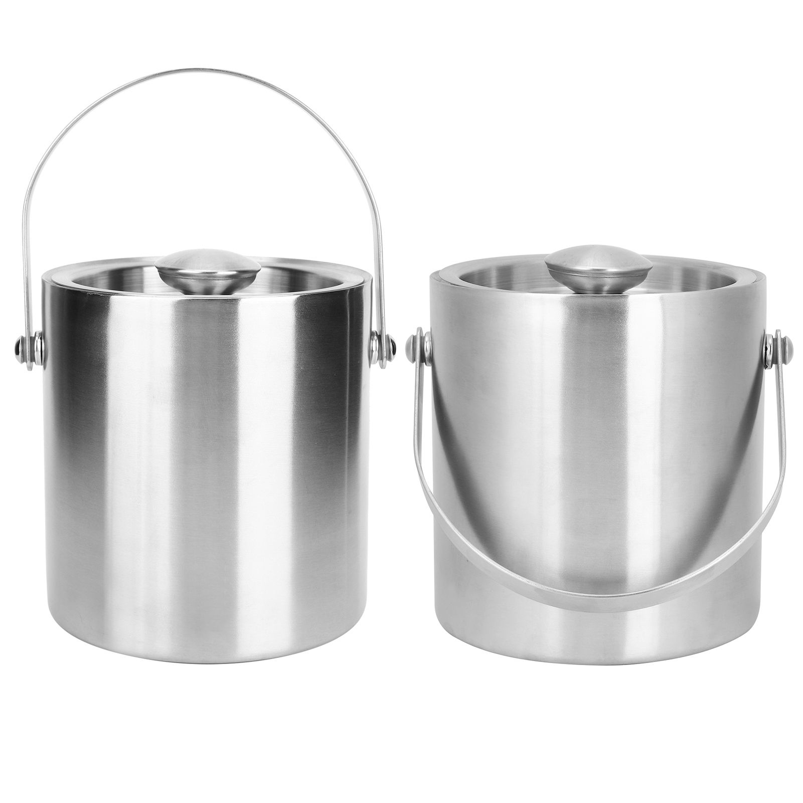 Ice Bucket with Lid Stainless Steel Double Layer Wine Champagne Barrel Bar view 8