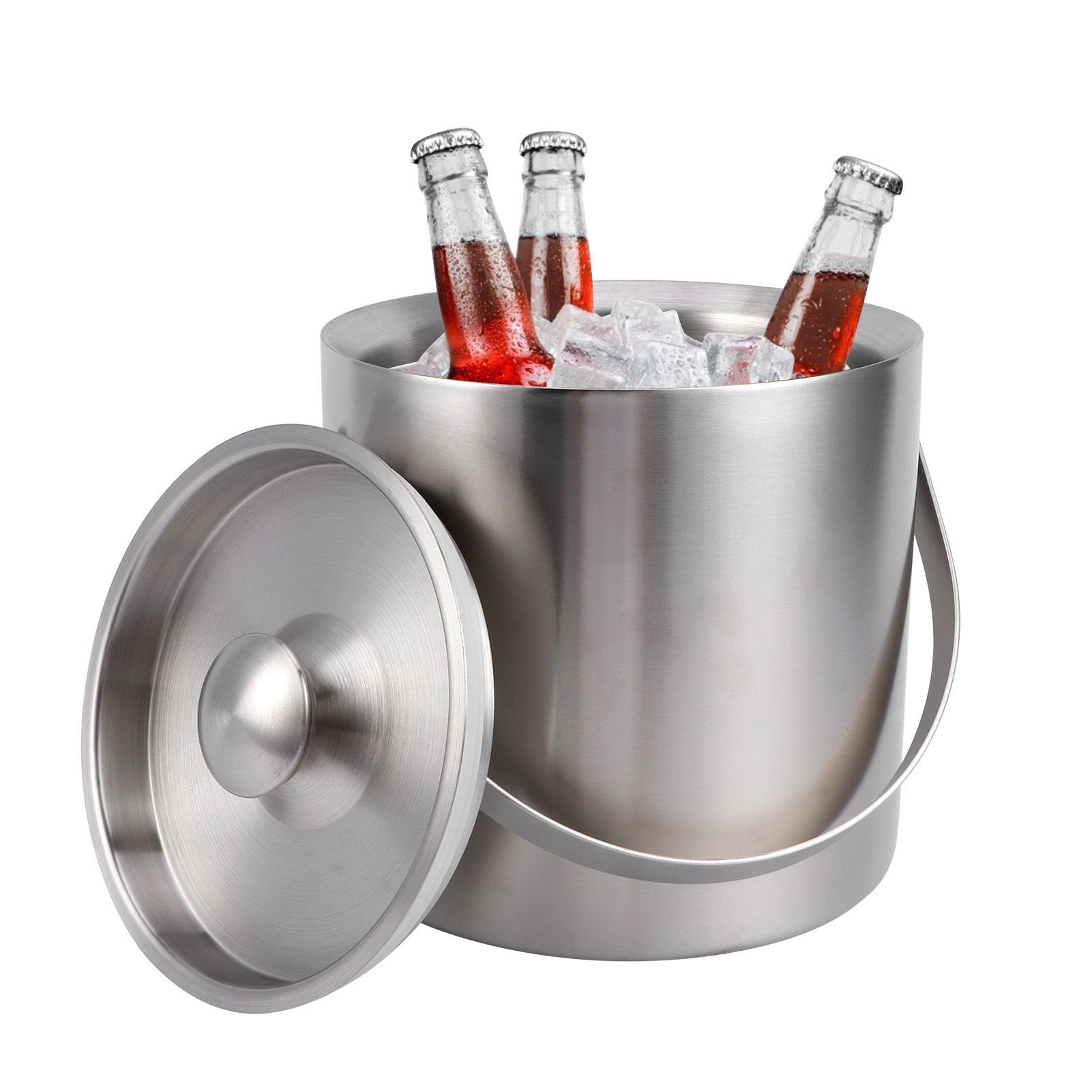 3L Ice Bucket with Lid Portable Double Wall Wine Ice Barrel for Bar Hotel view 10