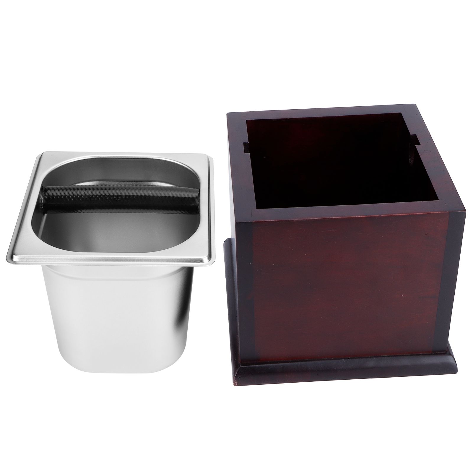 Knock Box Stainless Steel Coffee Grounds Container Waste Bin Coffee Shop view 2