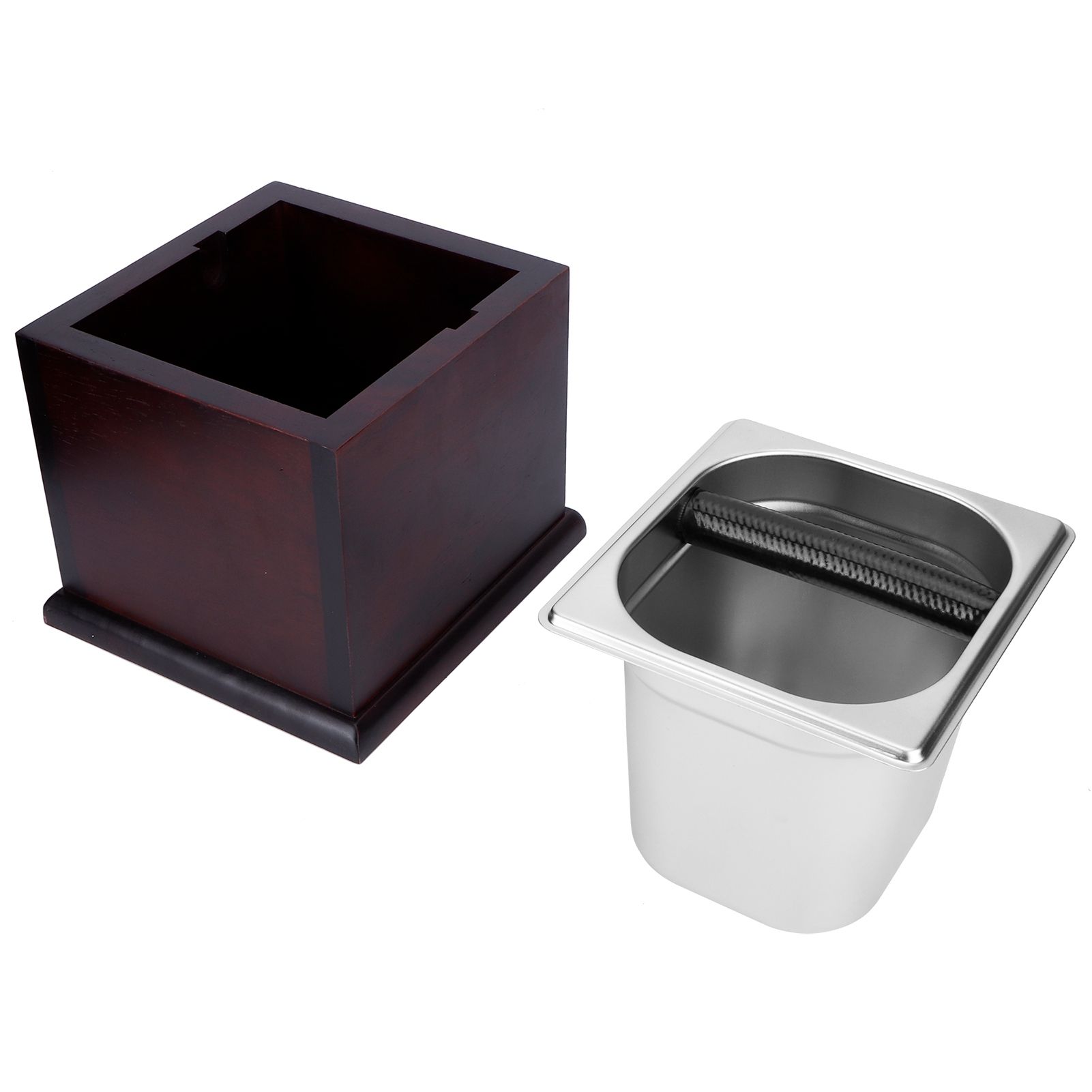 Knock Box Stainless Steel Coffee Grounds Container Waste Bin Coffee Shop view 4
