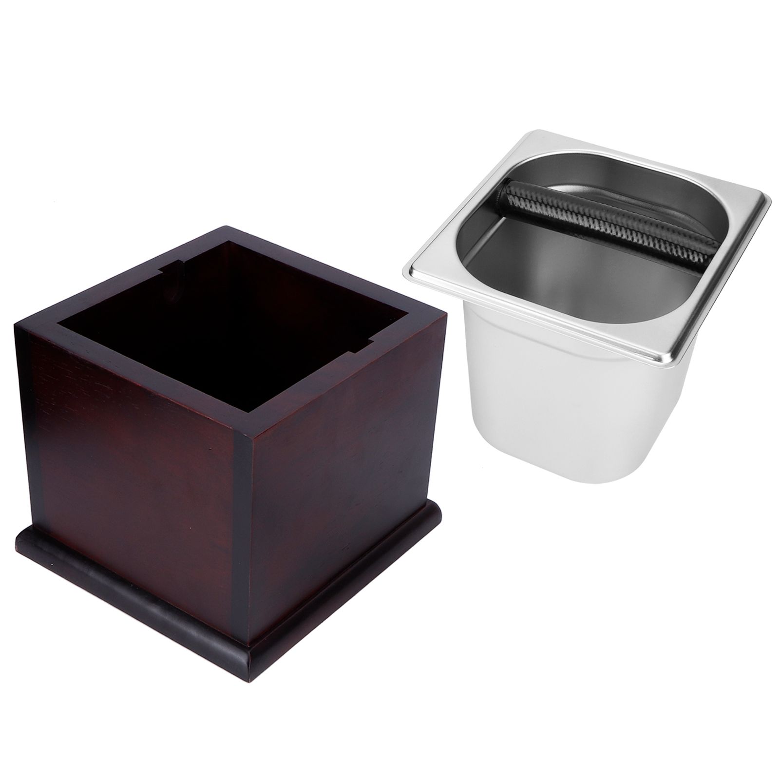 Knock Box Stainless Steel Coffee Grounds Container Waste Bin Coffee Shop view 8