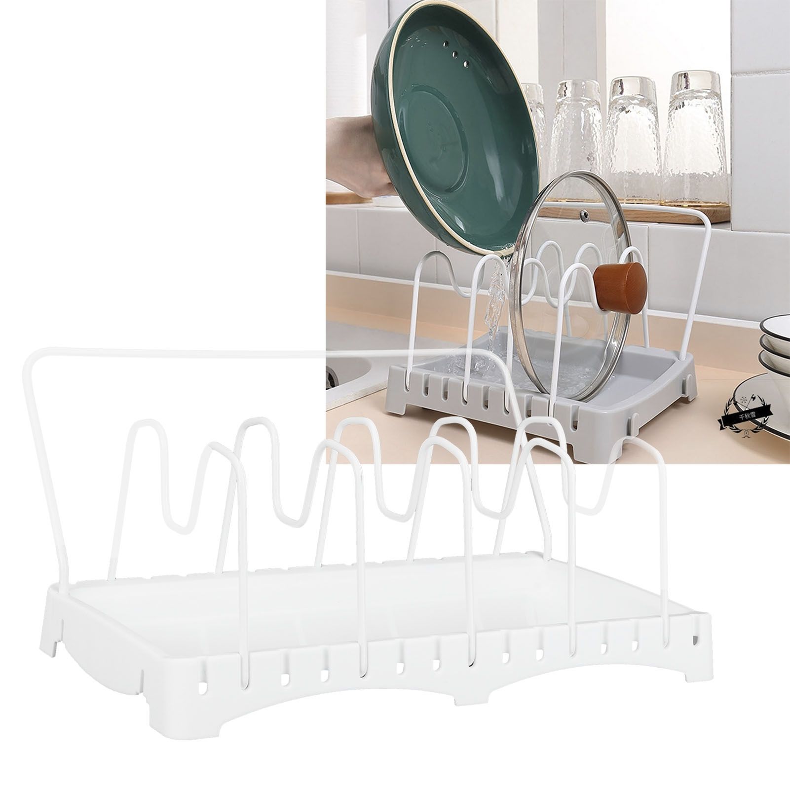 Multifunction Standing Cutting Board Storage Rack Pan Pot Lid Stand Organizer view 9