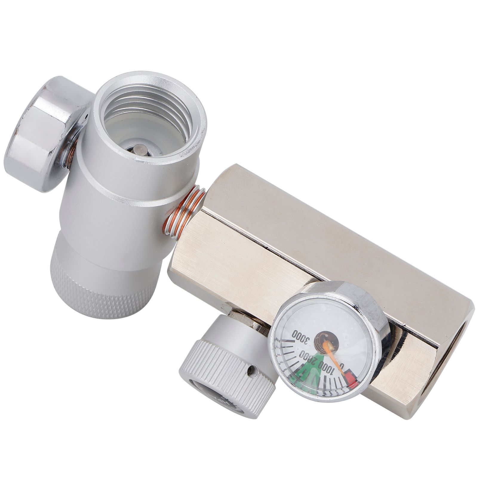 W21.8-G1/2 CO2 Tank Refill Adapter Connector with Release Valve Pressure Gauge view 4