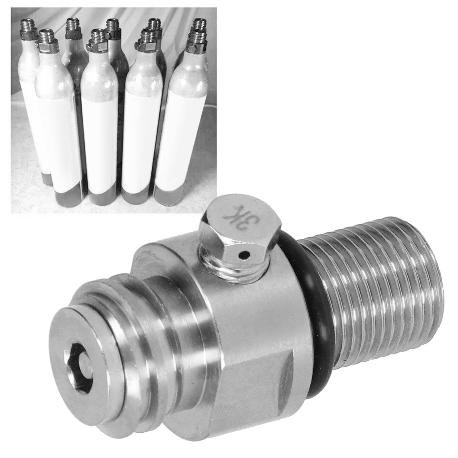 Soda Cylinder Valve Electroplating Brass CO2 Valve Adapter for M18x1.5 Tanks view 9