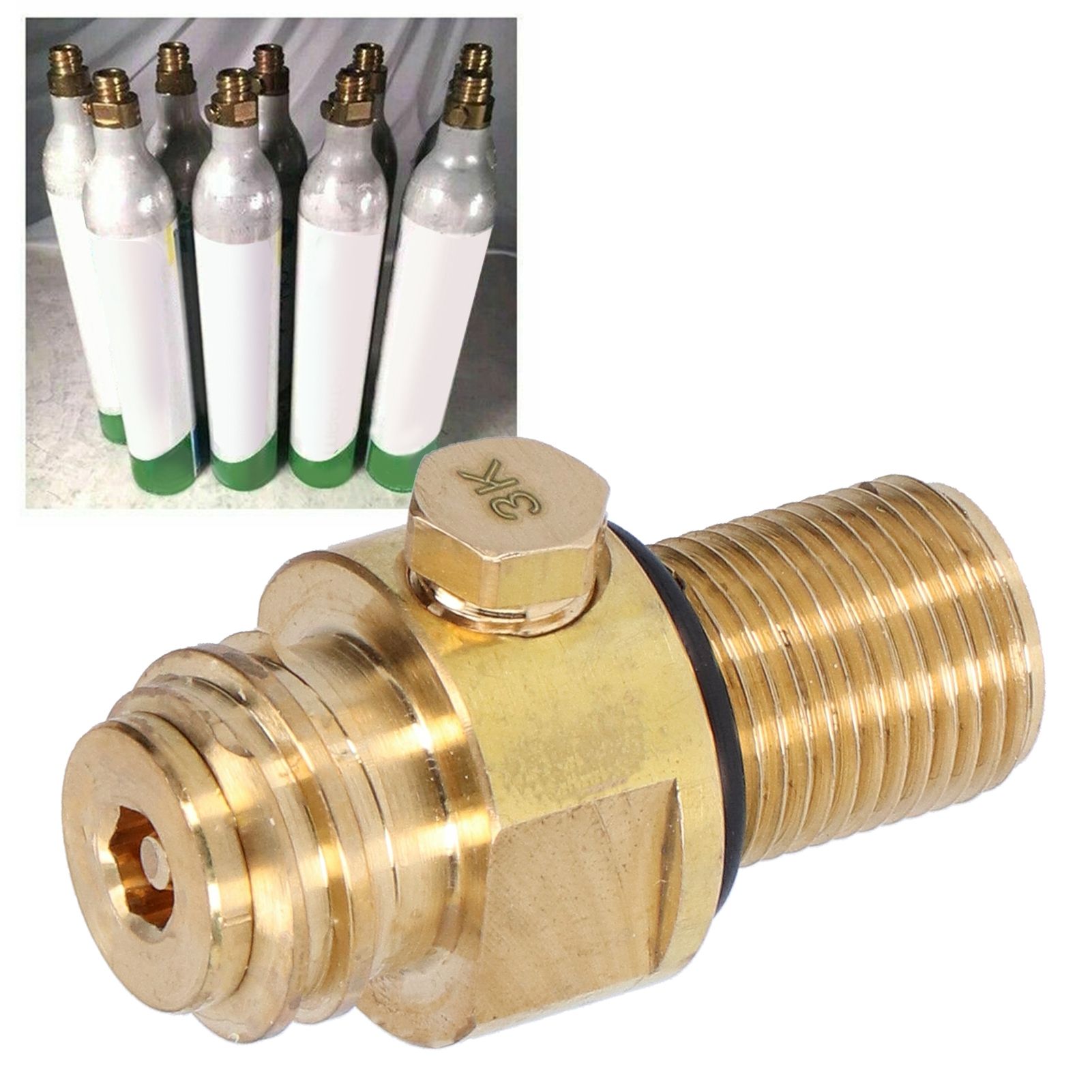 M18x1.5 Thread CO2 Cylinder Refill Adapter Pin Valve Converter Accessories for view 9