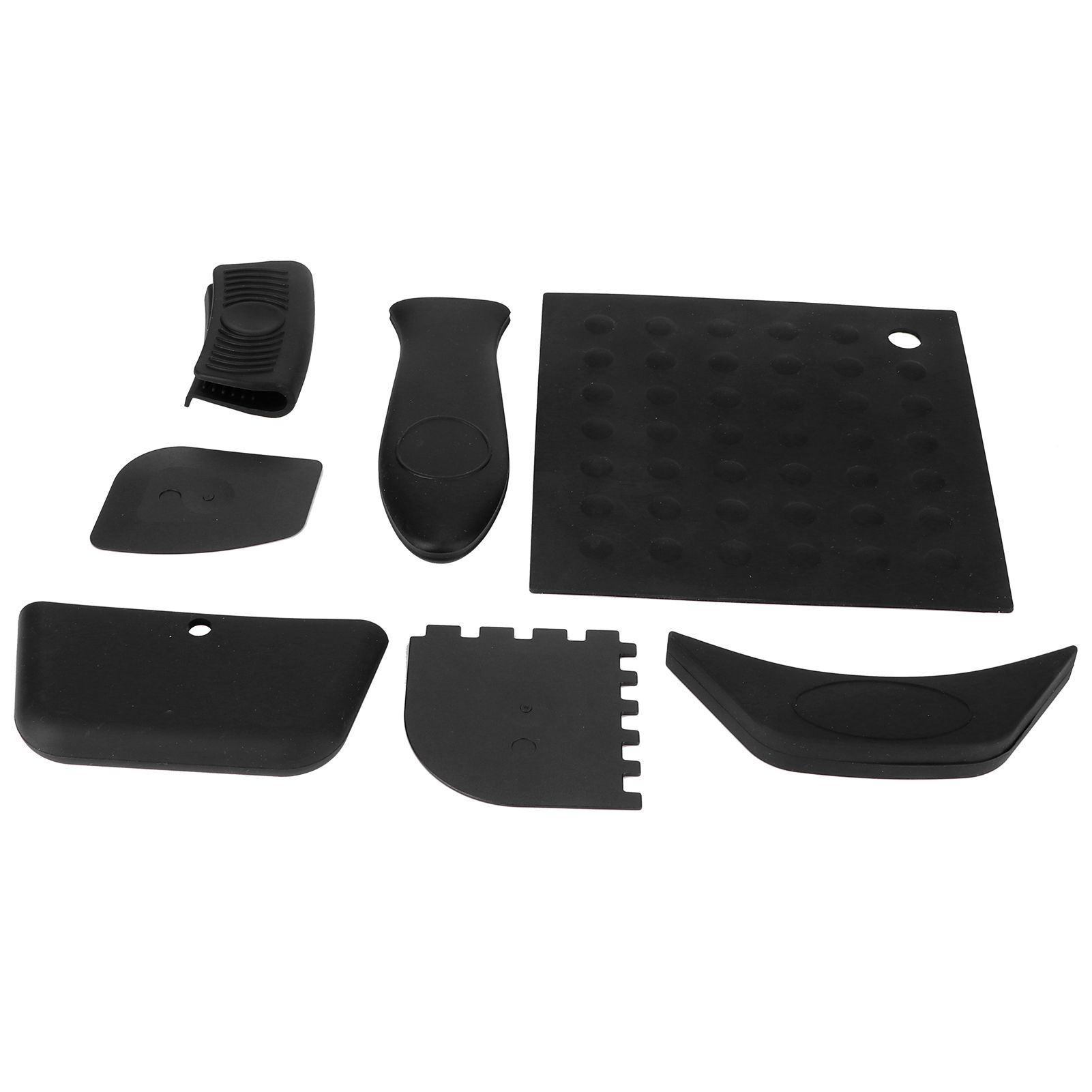 7Pcs set Pot Holder AntiScald Silicone Grill Pan Scraper Handle Cover Set view 7