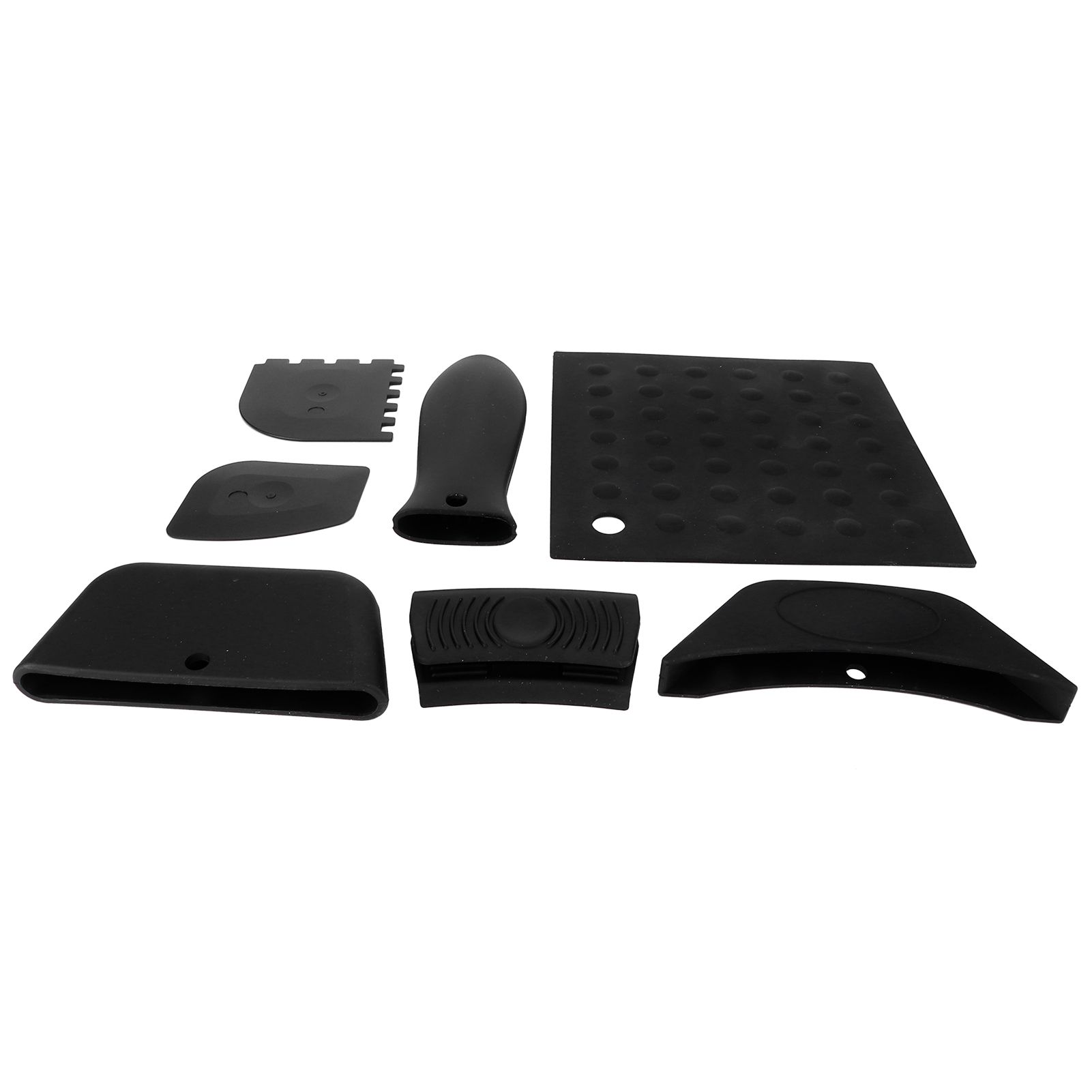 7Pcs set Pot Holder AntiScald Silicone Grill Pan Scraper Handle Cover Set view 8