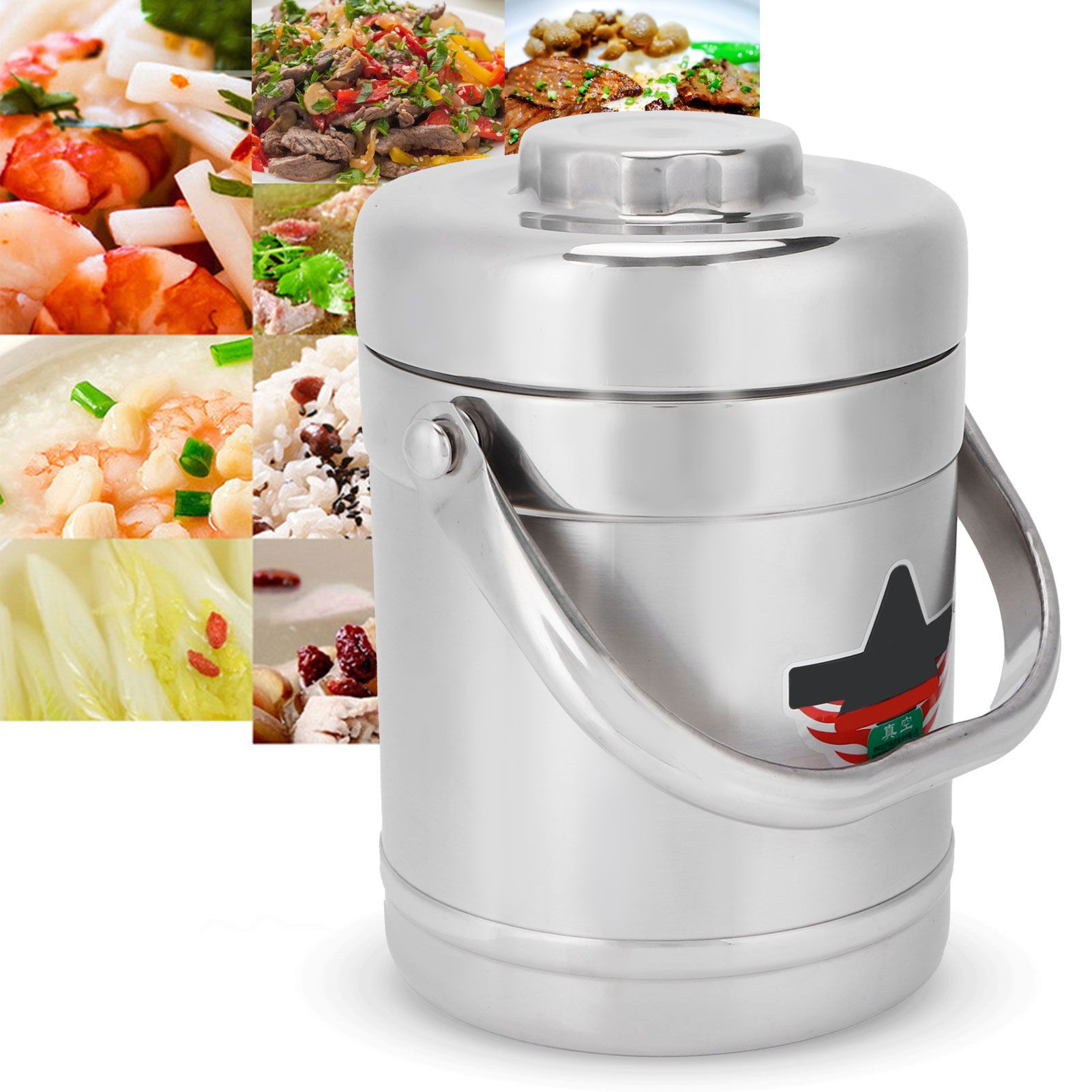 1.2L StraightShaped Stainless Steel Vacuum Lunch Box Pot Insulated Food view 9