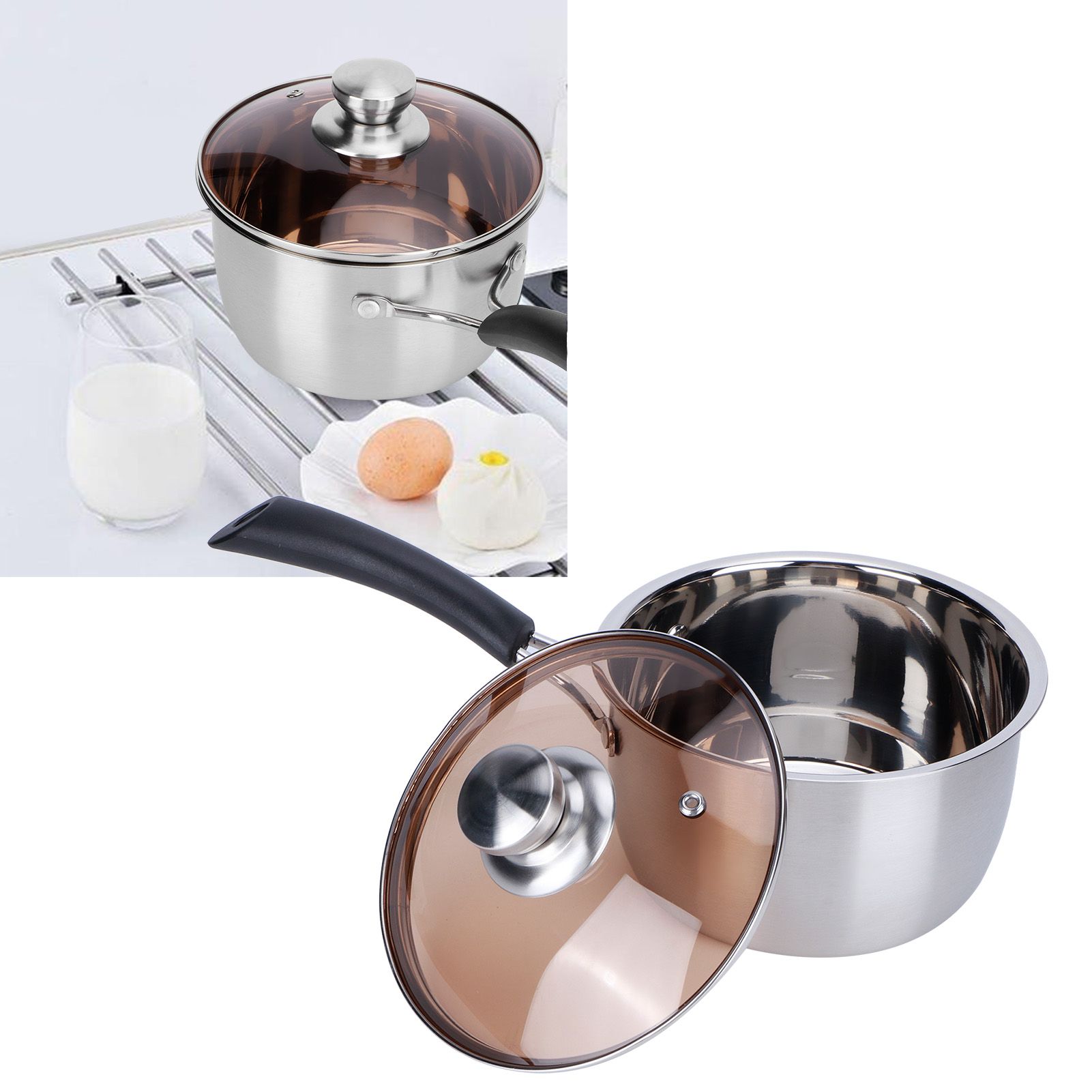 Single Handle Milk Pot Multifunctional Soup Pot Stewpan Baby Food Saucepan view 10
