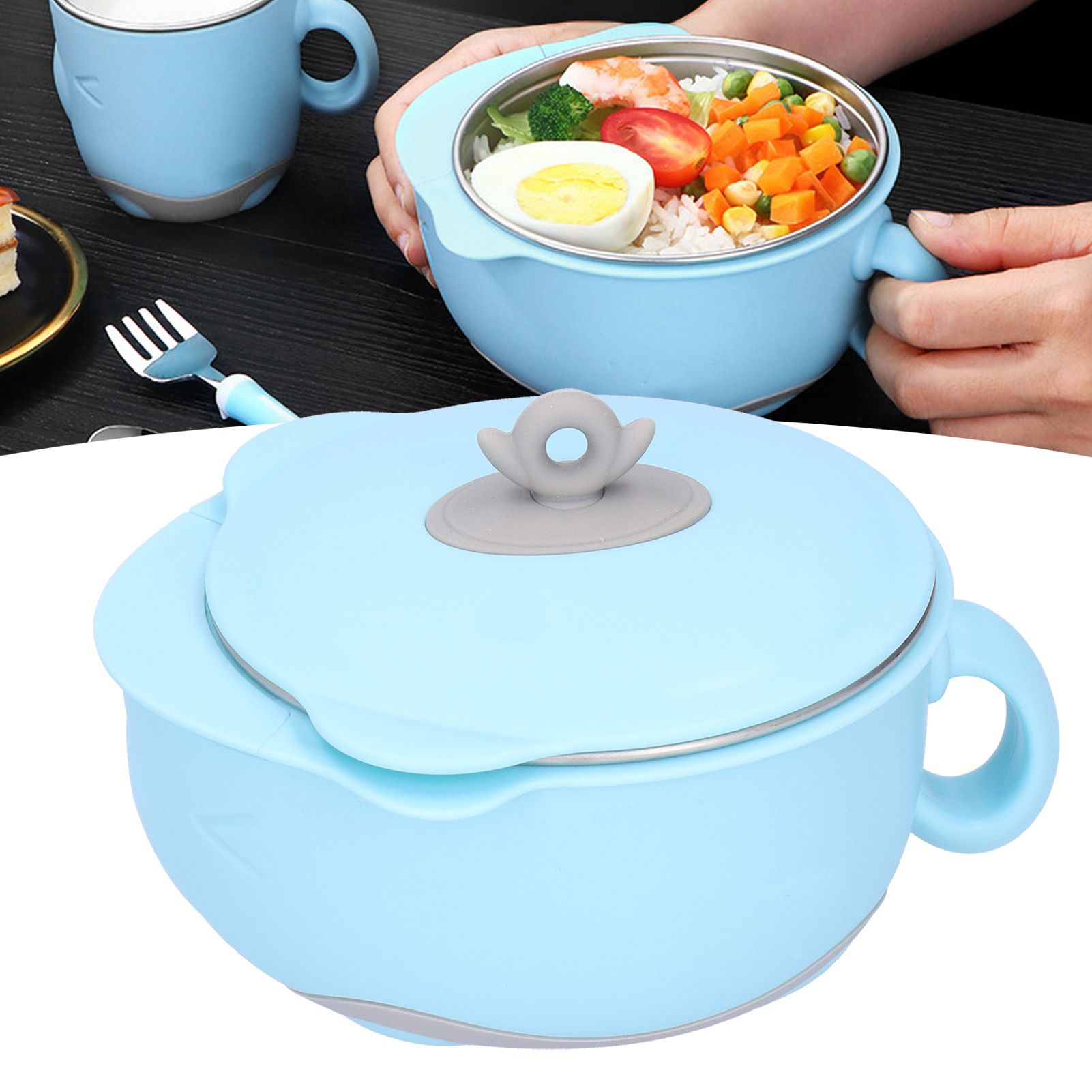 Toddler Children Bowl 316 Stainless Steel Thermal Food Container Tableware view 9