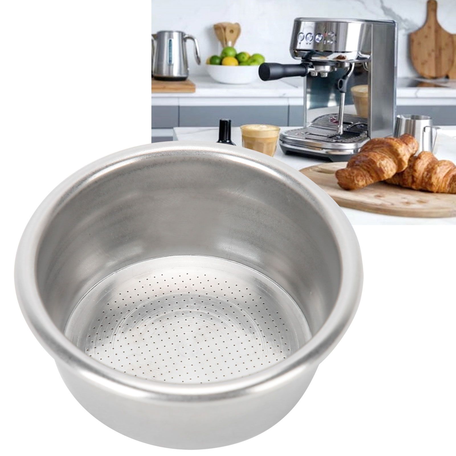 Filter Basket 304 Stainless Steel Strainer 53mm Coffee Machine Accessories for view 10