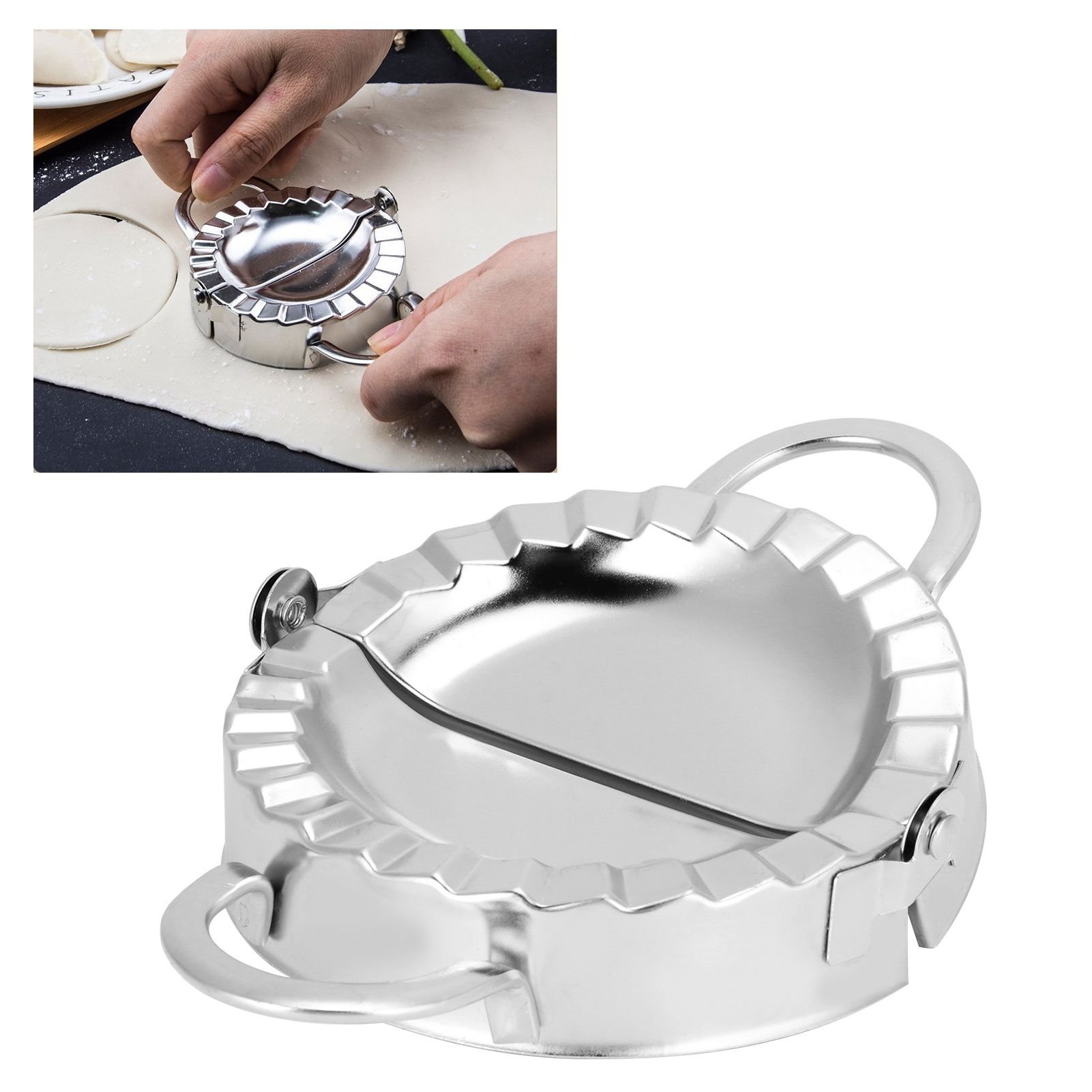 Dumpling Maker Wrapper 304 Stainless Steel Cutter Pie Ravioli Making Fold view 9