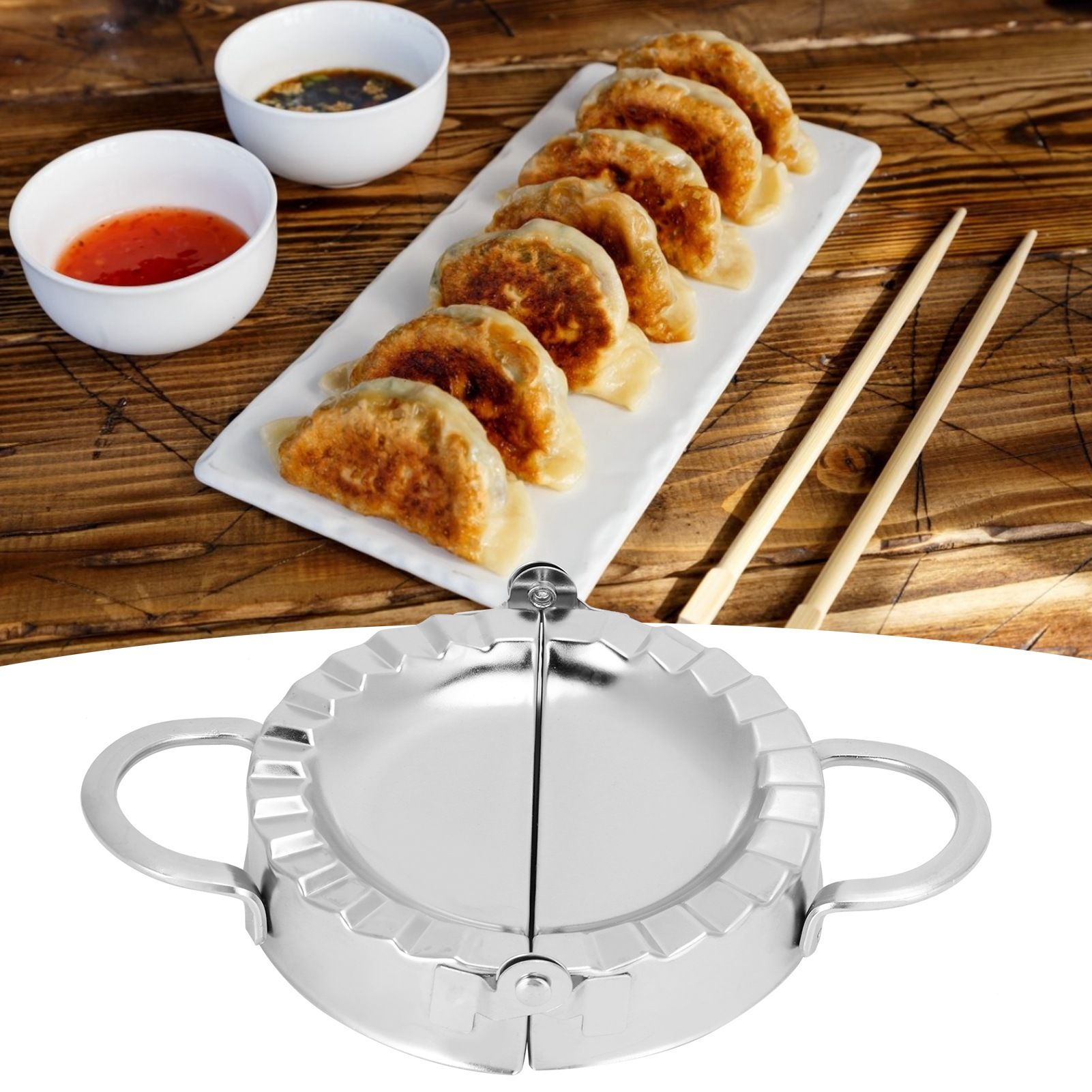 Dumpling Maker Wrapper 304 Stainless Steel Cutter Pie Ravioli Making Fold view 10