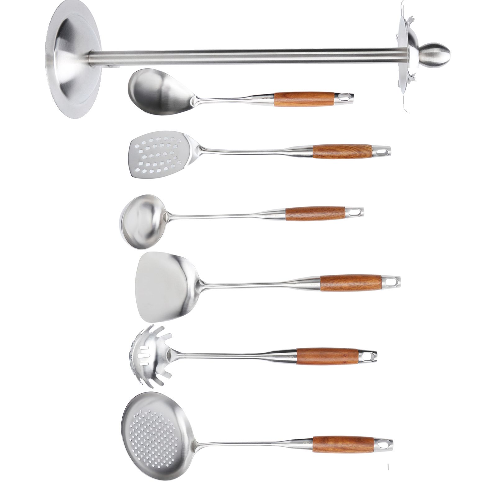 Kitchen Spatula Set 304 Stainless Steel Wood Handle Spatula Frying Shovel view 3