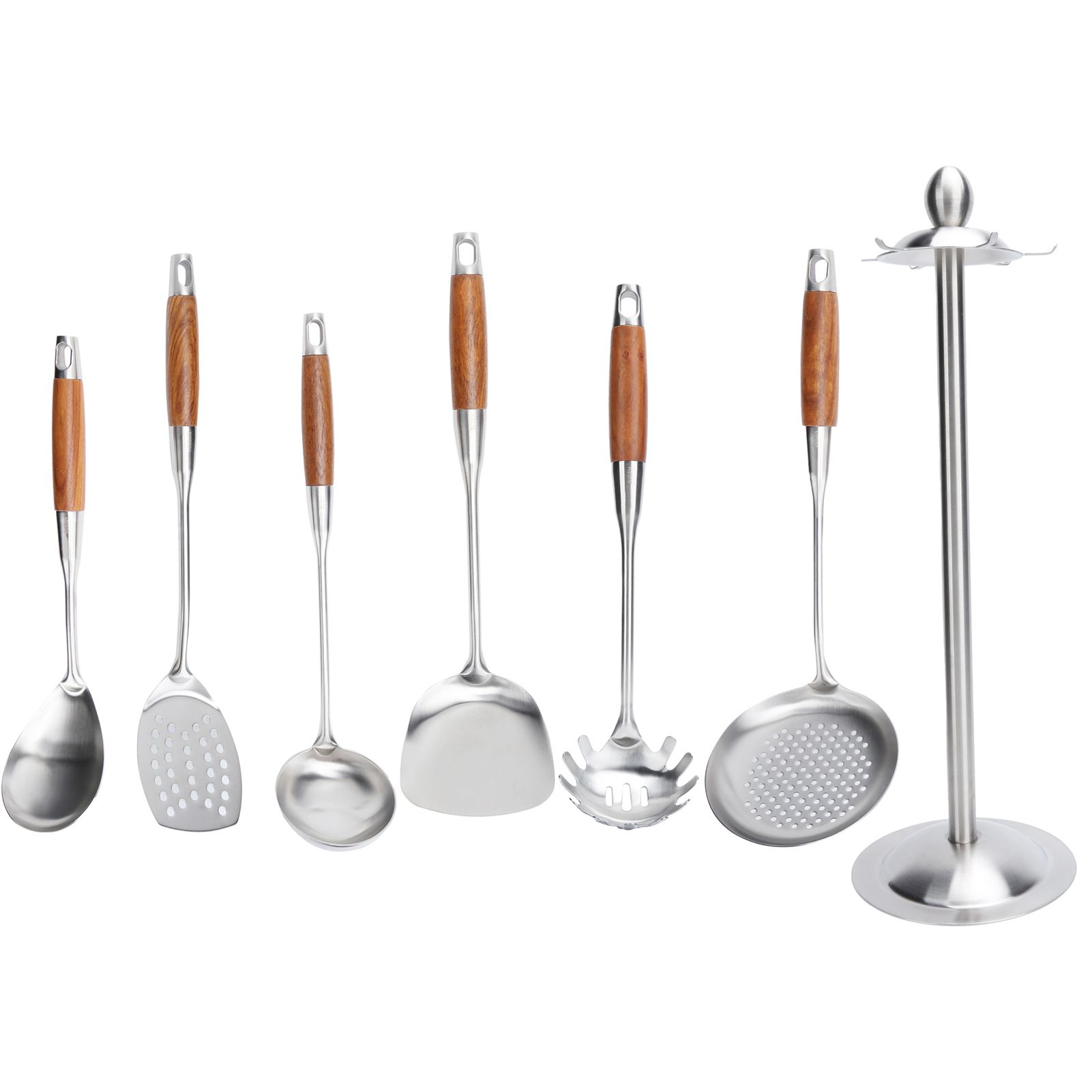 Kitchen Spatula Set 304 Stainless Steel Wood Handle Spatula Frying Shovel view 4
