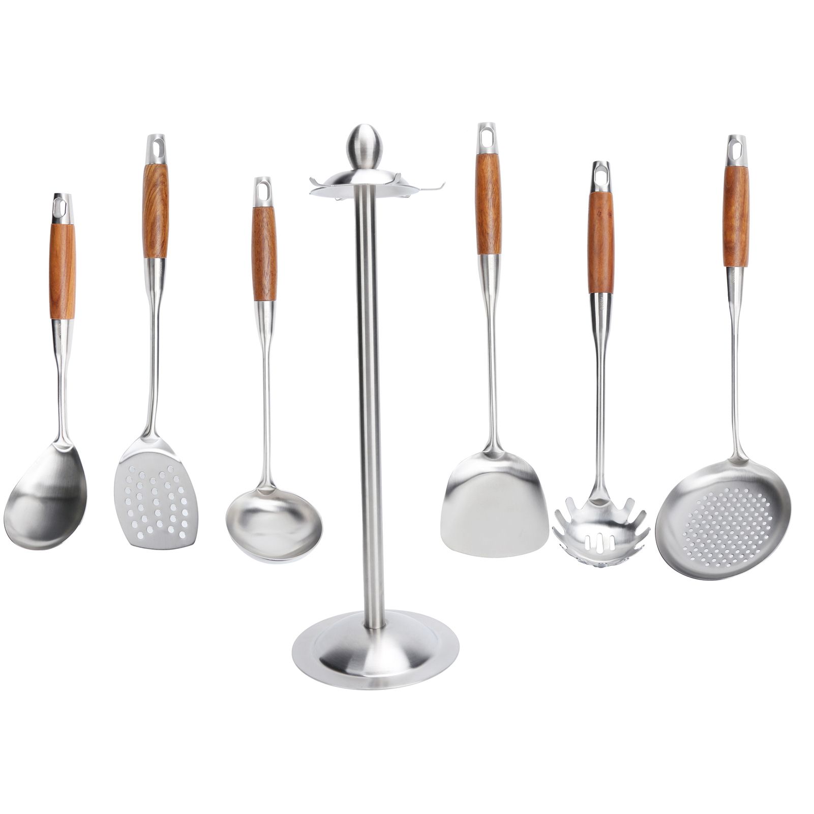 Kitchen Spatula Set 304 Stainless Steel Wood Handle Spatula Frying Shovel view 5