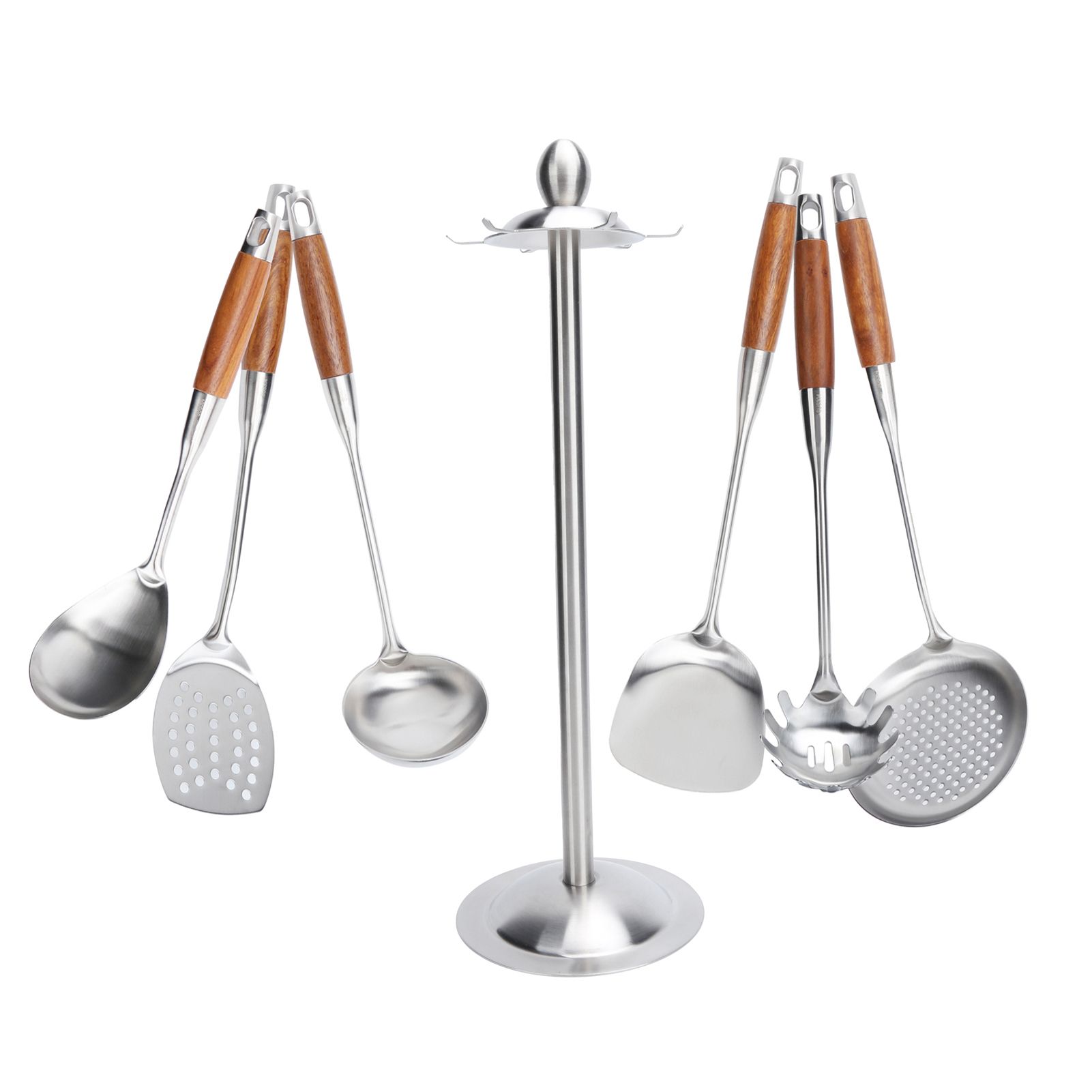 Kitchen Spatula Set 304 Stainless Steel Wood Handle Spatula Frying Shovel view 6