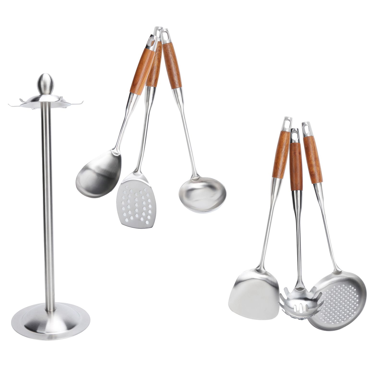 Kitchen Spatula Set 304 Stainless Steel Wood Handle Spatula Frying Shovel view 7