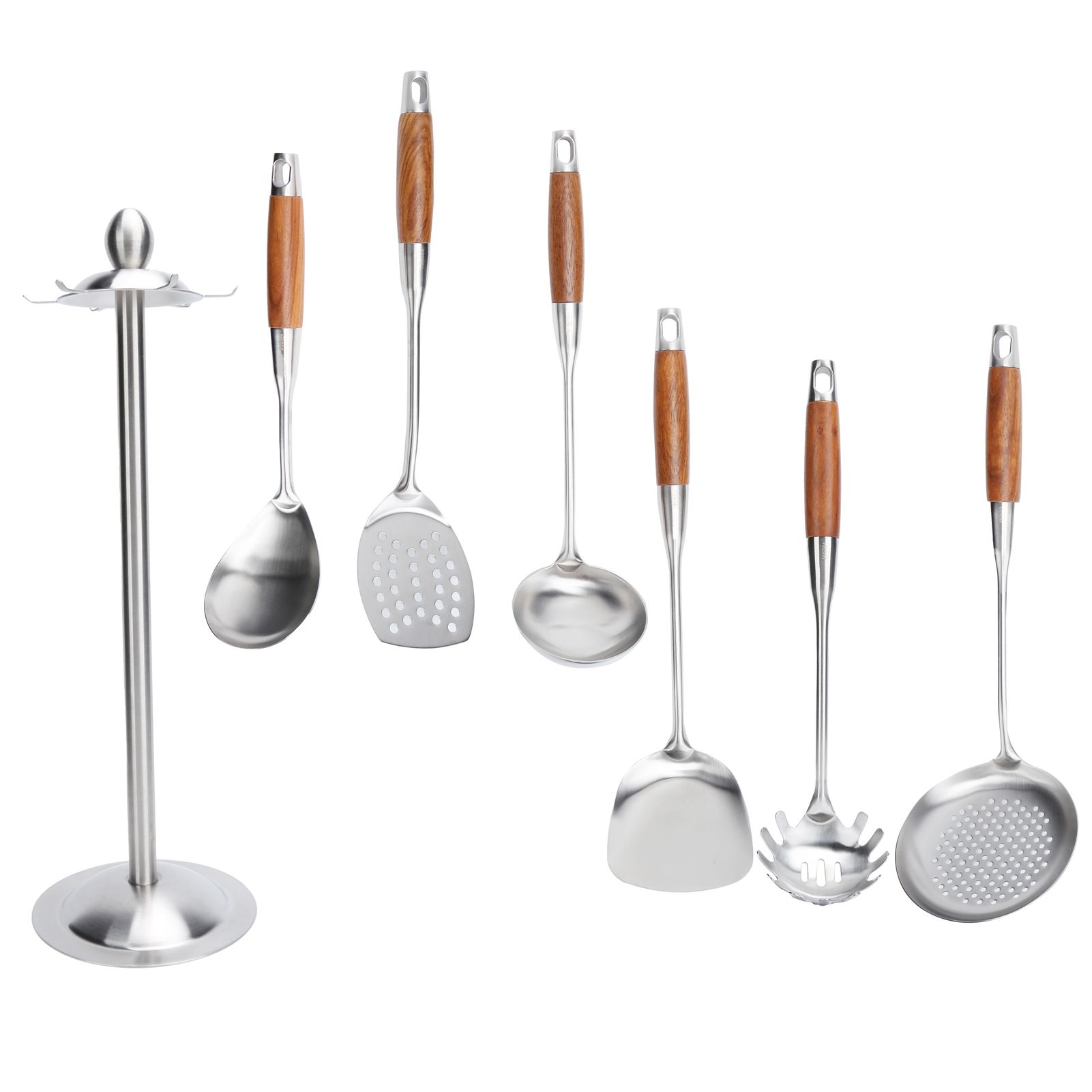 Kitchen Spatula Set 304 Stainless Steel Wood Handle Spatula Frying Shovel view 8
