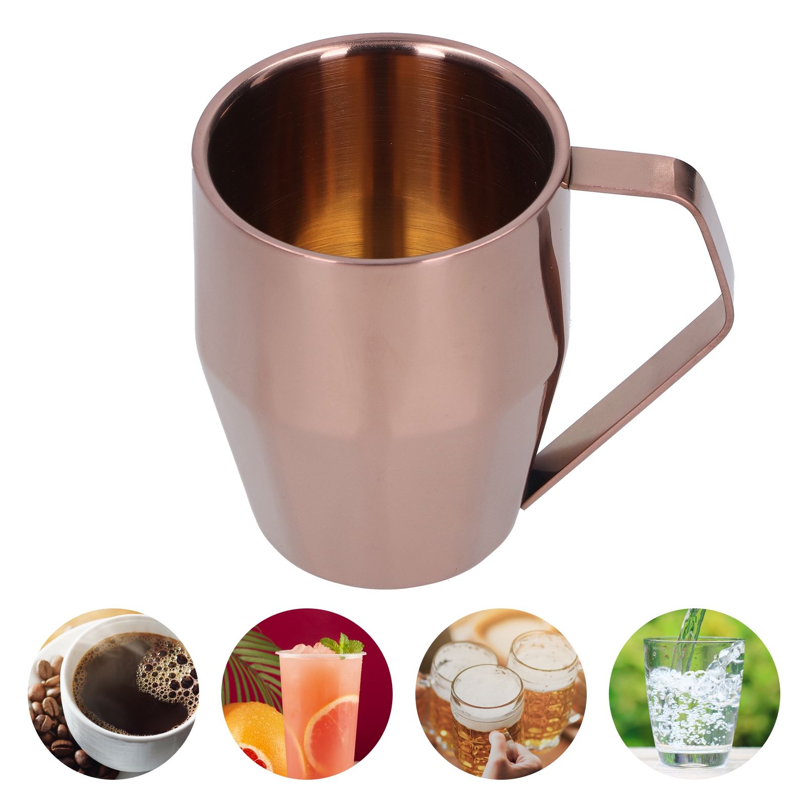 Mug Cup 304 Stainless Steel Double Layer Diamond Surface European Coffee Water view 10