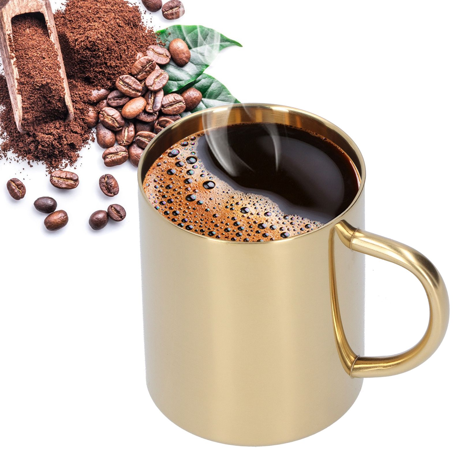 Mug Cup 304 Stainless Steel Double Layer Anti Scald Coffee Tea Water Cup with view 9