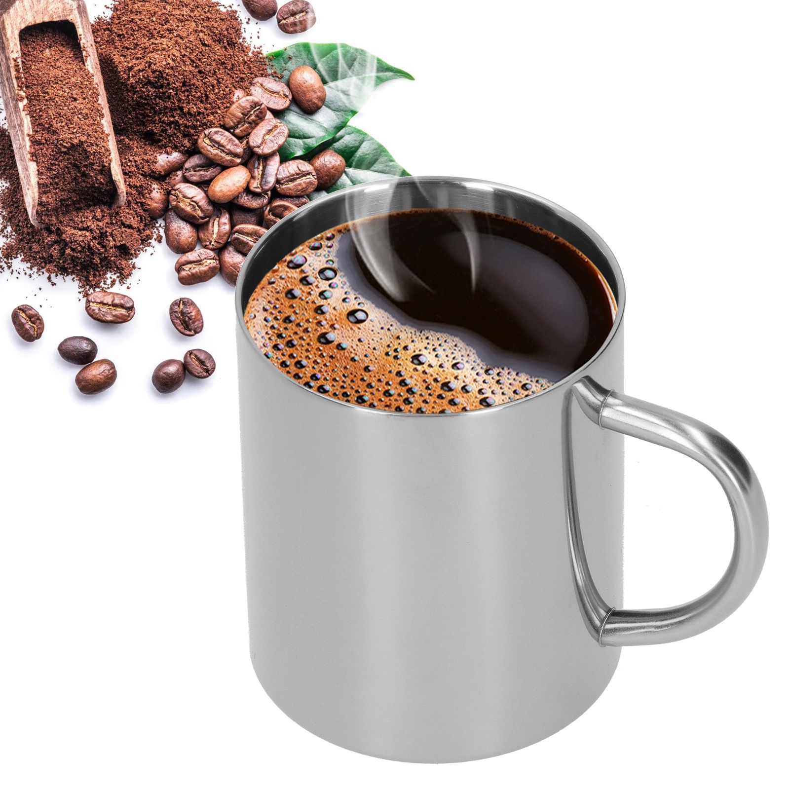 Mug Cup 304 Stainless Steel Double Layer Anti Scald Coffee Tea Water Cup with view 9