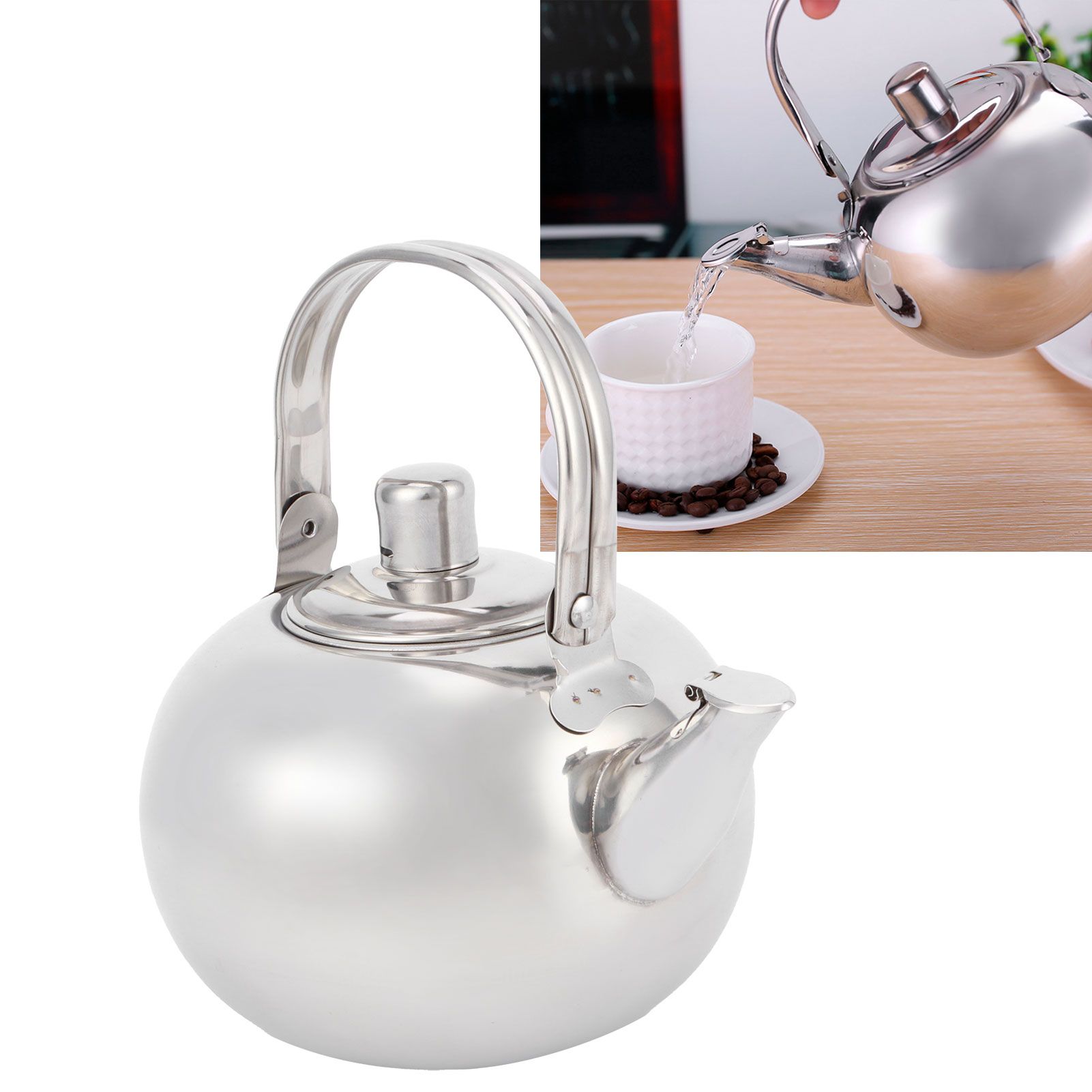 304 Stainless Steel Teapot Flat Bottom Induction Cooker Water Kettle Tea Pot view 9