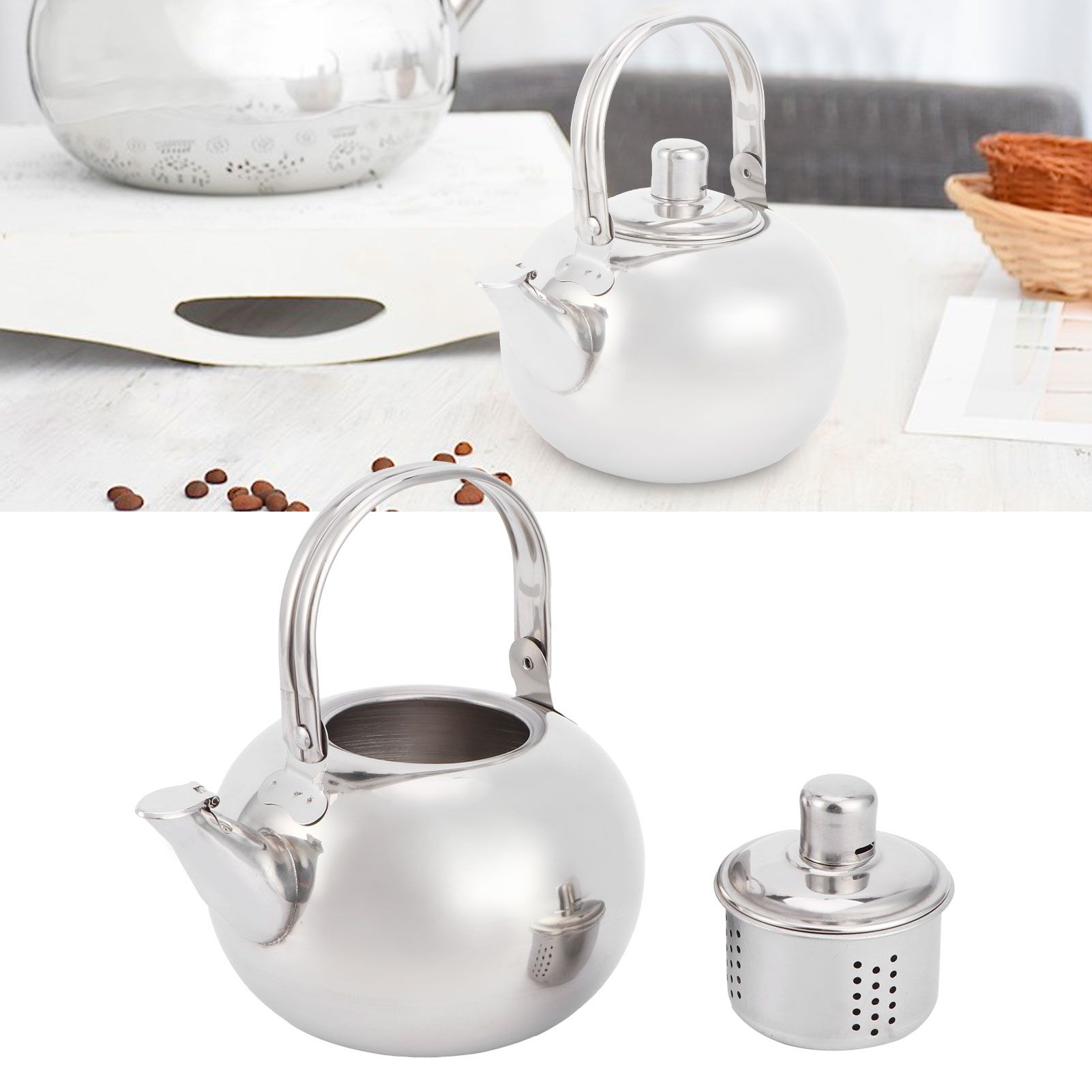 304 Stainless Steel Teapot Flat Bottom Induction Cooker Water Kettle Tea Pot view 10