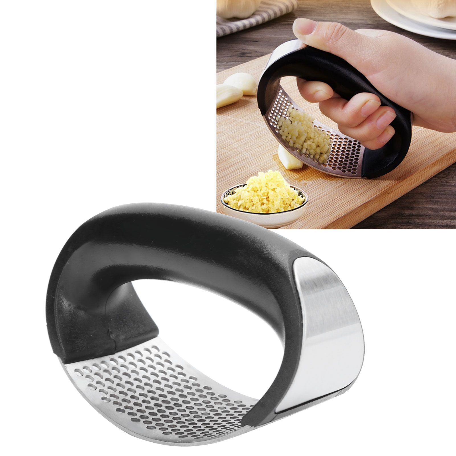 Stainless Steel Manual Garlic Press Crusher Squeezer Masher Home Kitchen view 9