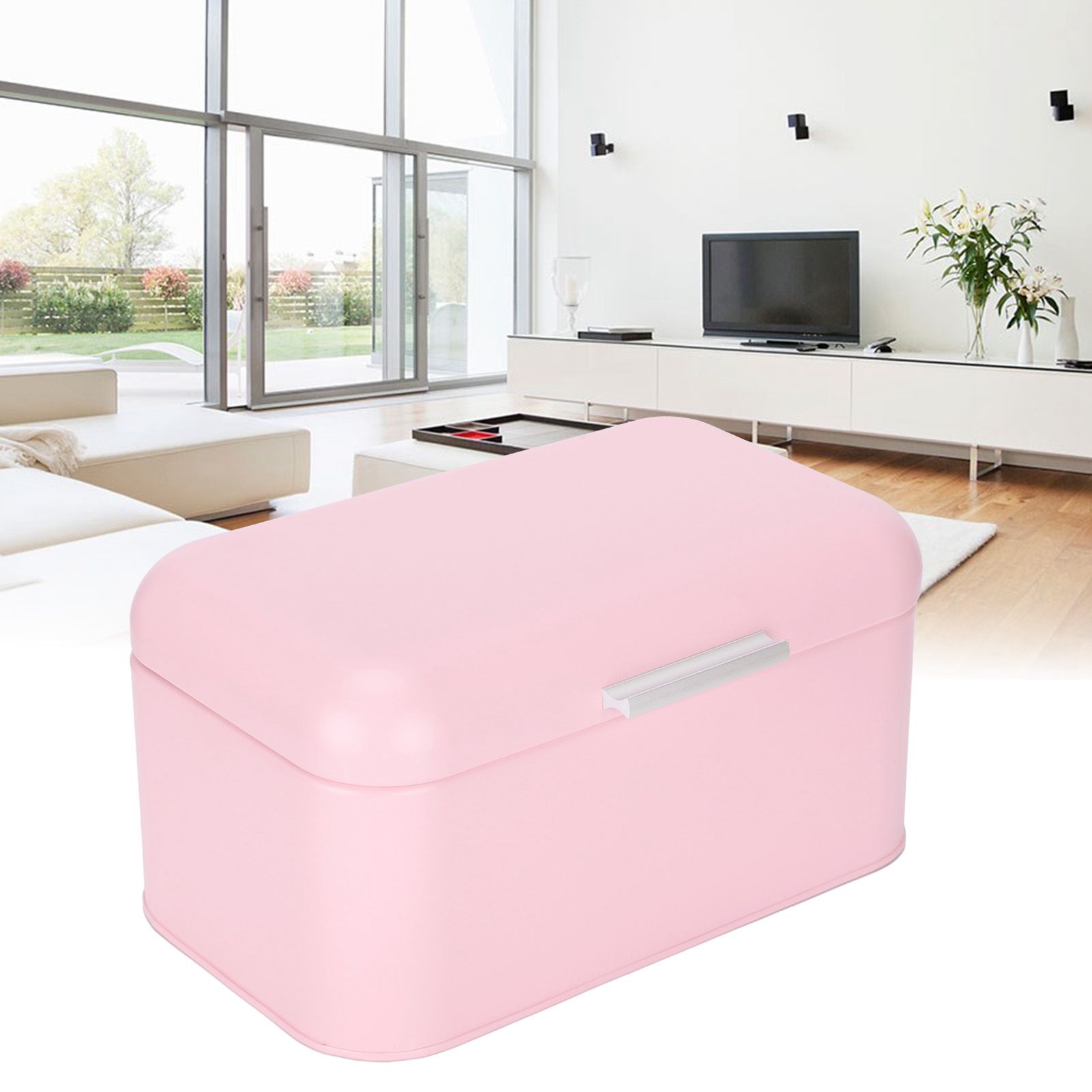 Pink Iron Bread Container Organizer NonToxic Retro Household Kitchen Storage Case view 9