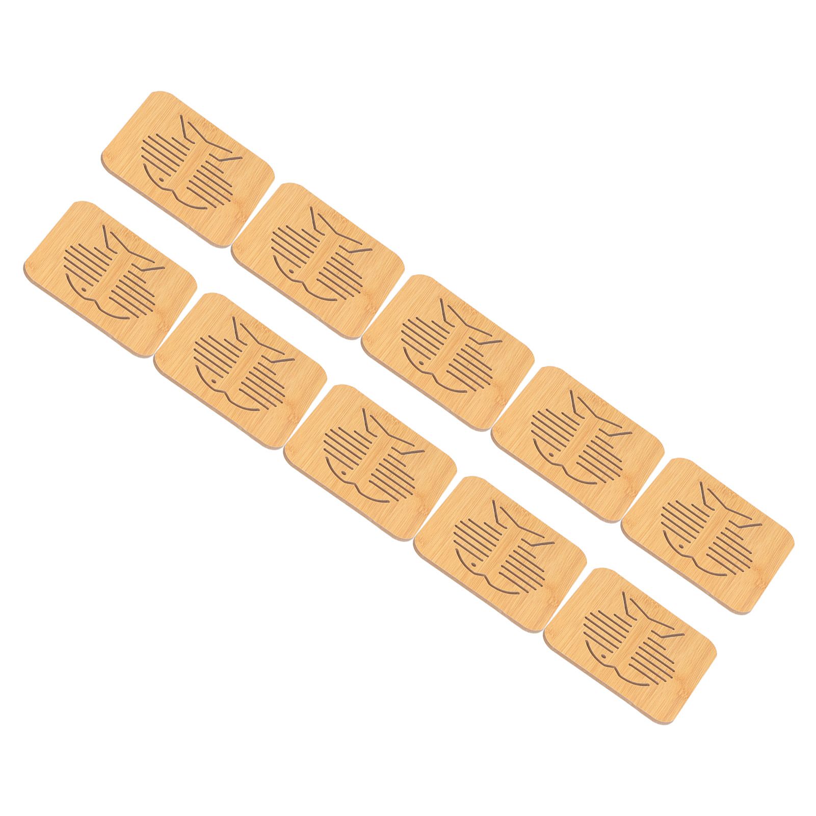 10Pcs Hollow Tablemat Imitation Bamboo Insulation AntiScalding Bowl Cup Mat view 6