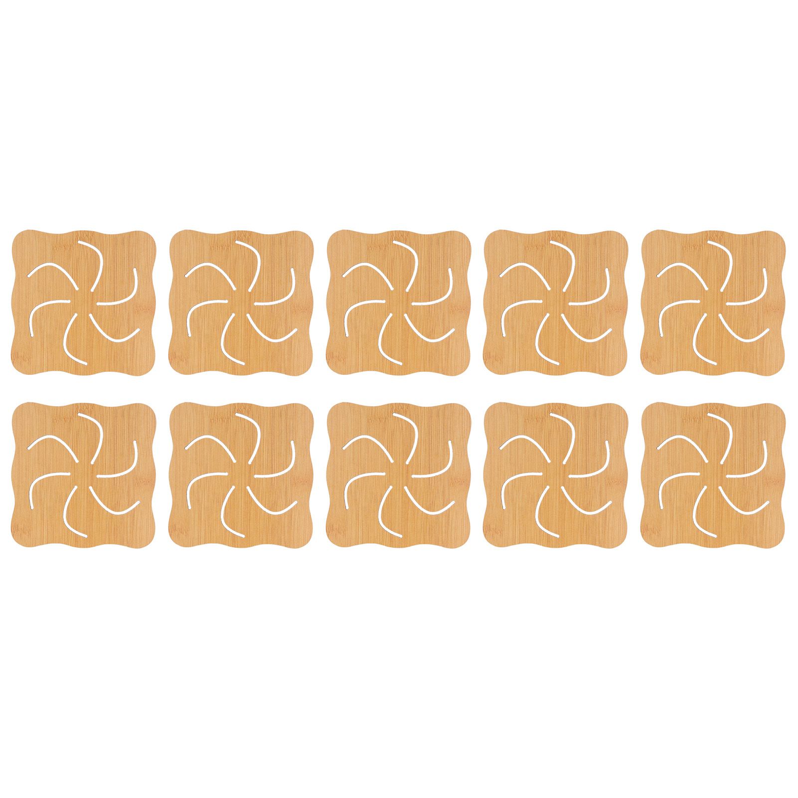 10Pcs Hollow Tablemat Imitation Bamboo Insulation AntiScalding Bowl Cup Mat view 2