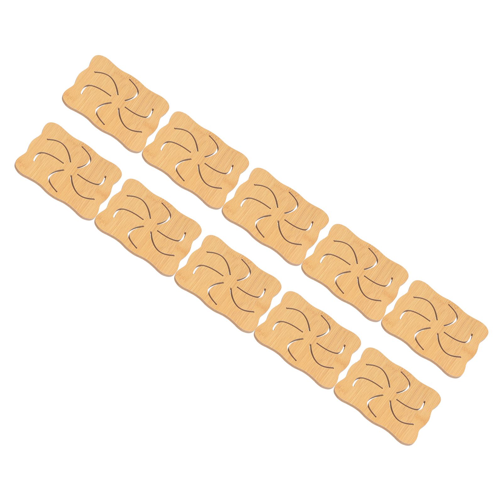 10Pcs Hollow Tablemat Imitation Bamboo Insulation AntiScalding Bowl Cup Mat view 6