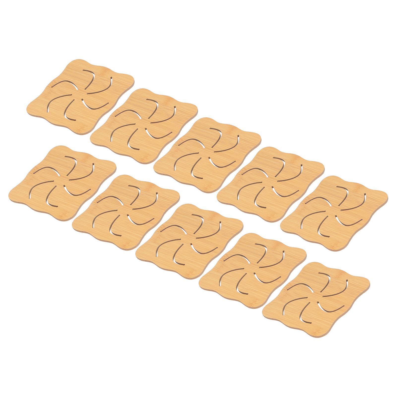 10Pcs Hollow Tablemat Imitation Bamboo Insulation AntiScalding Bowl Cup Mat view 8