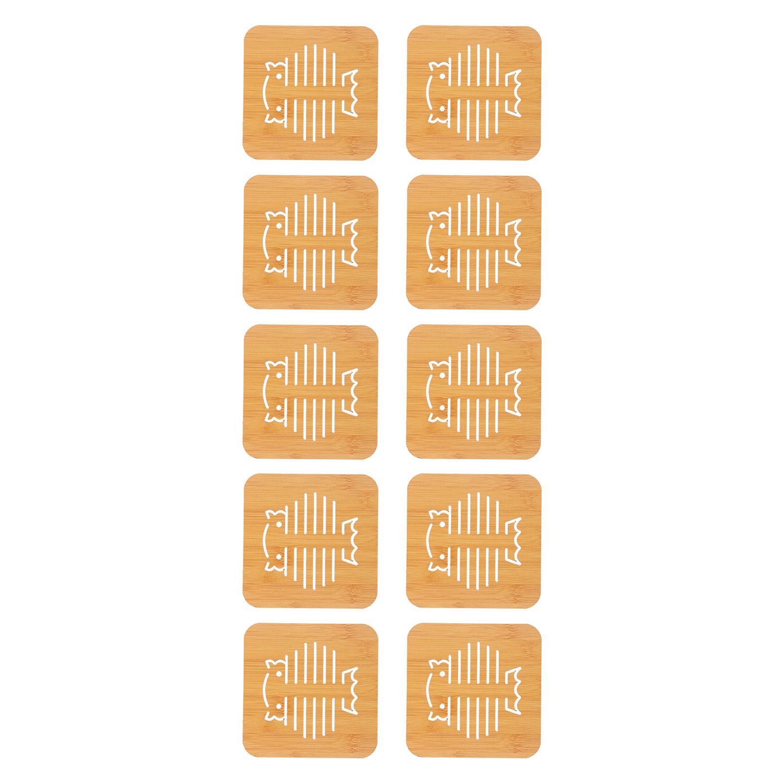 10Pcs Hollow Tablemat Imitation Bamboo Insulation AntiScalding Bowl Cup Mat view 5