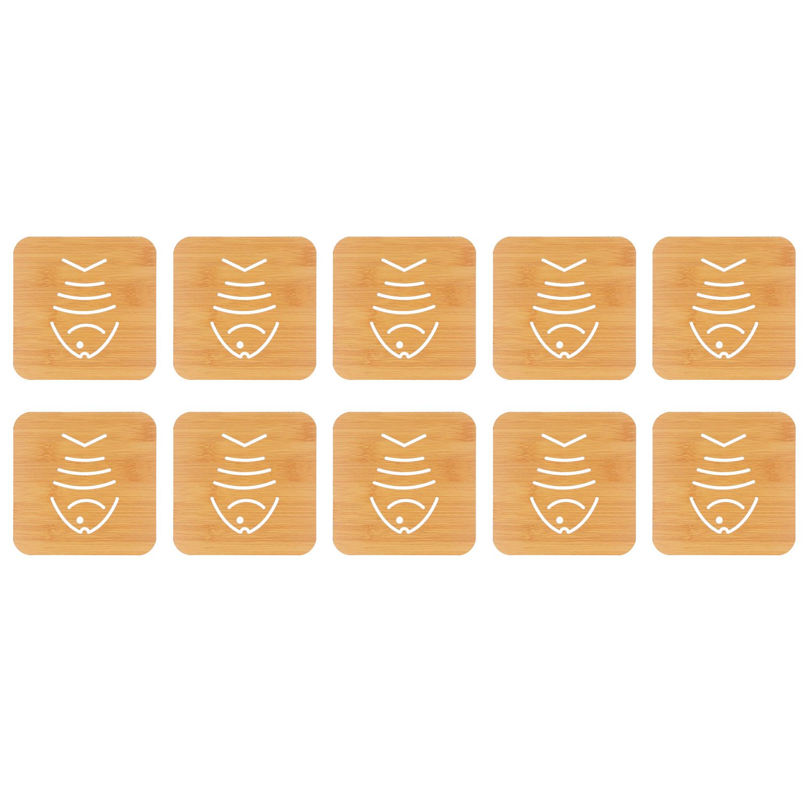 10Pcs Hollow Tablemat Imitation Bamboo Insulation AntiScalding Bowl Cup Mat view 2