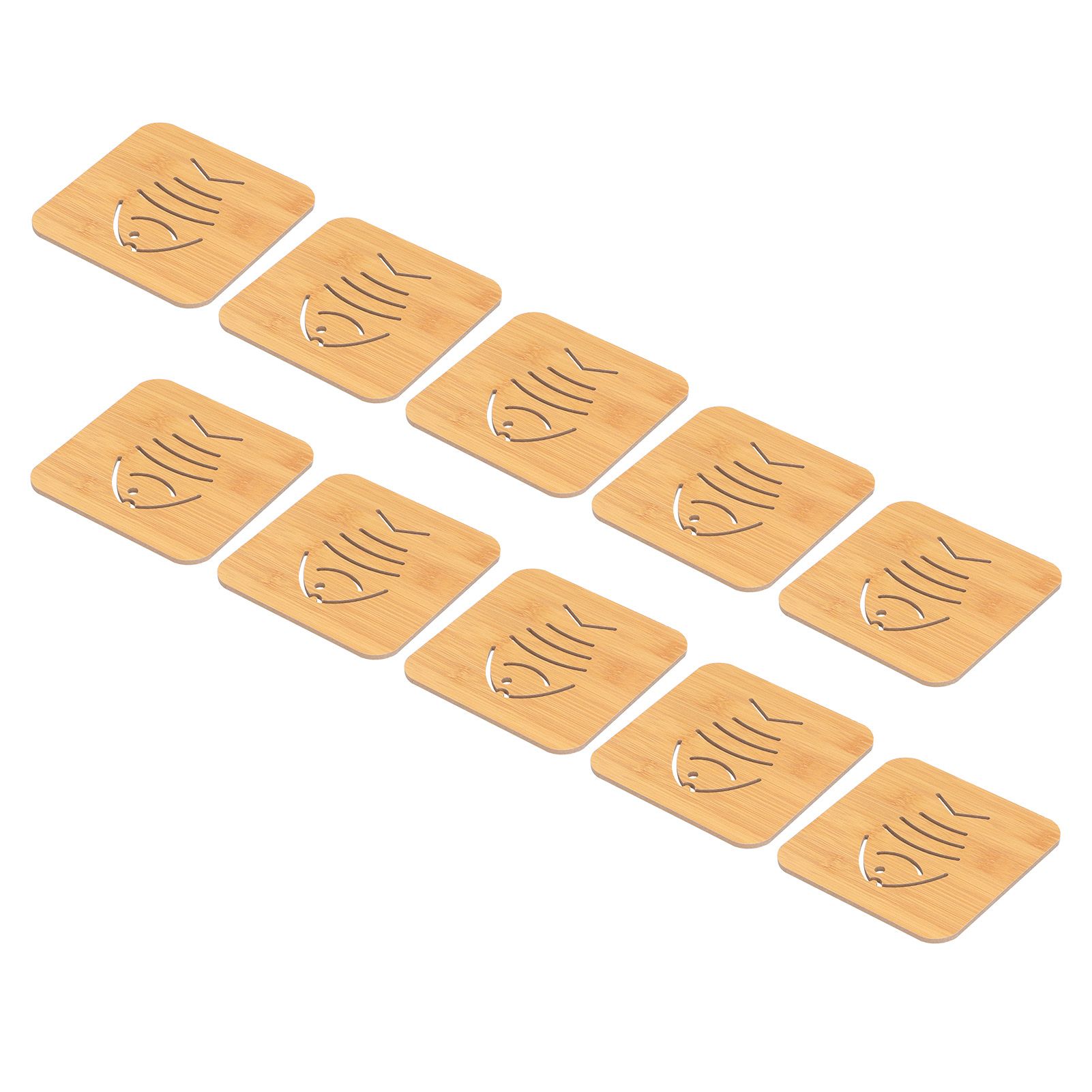 10Pcs Hollow Tablemat Imitation Bamboo Insulation AntiScalding Bowl Cup Mat view 3
