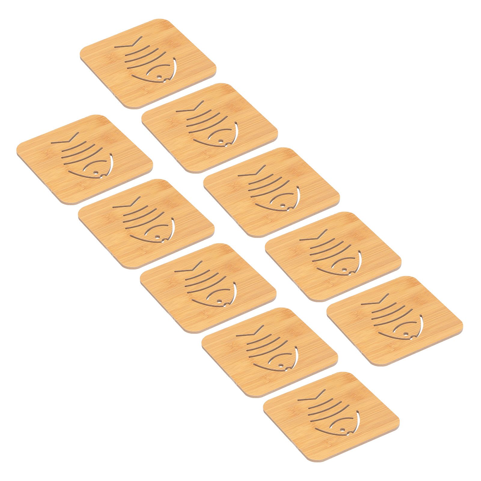 10Pcs Hollow Tablemat Imitation Bamboo Insulation AntiScalding Bowl Cup Mat view 4