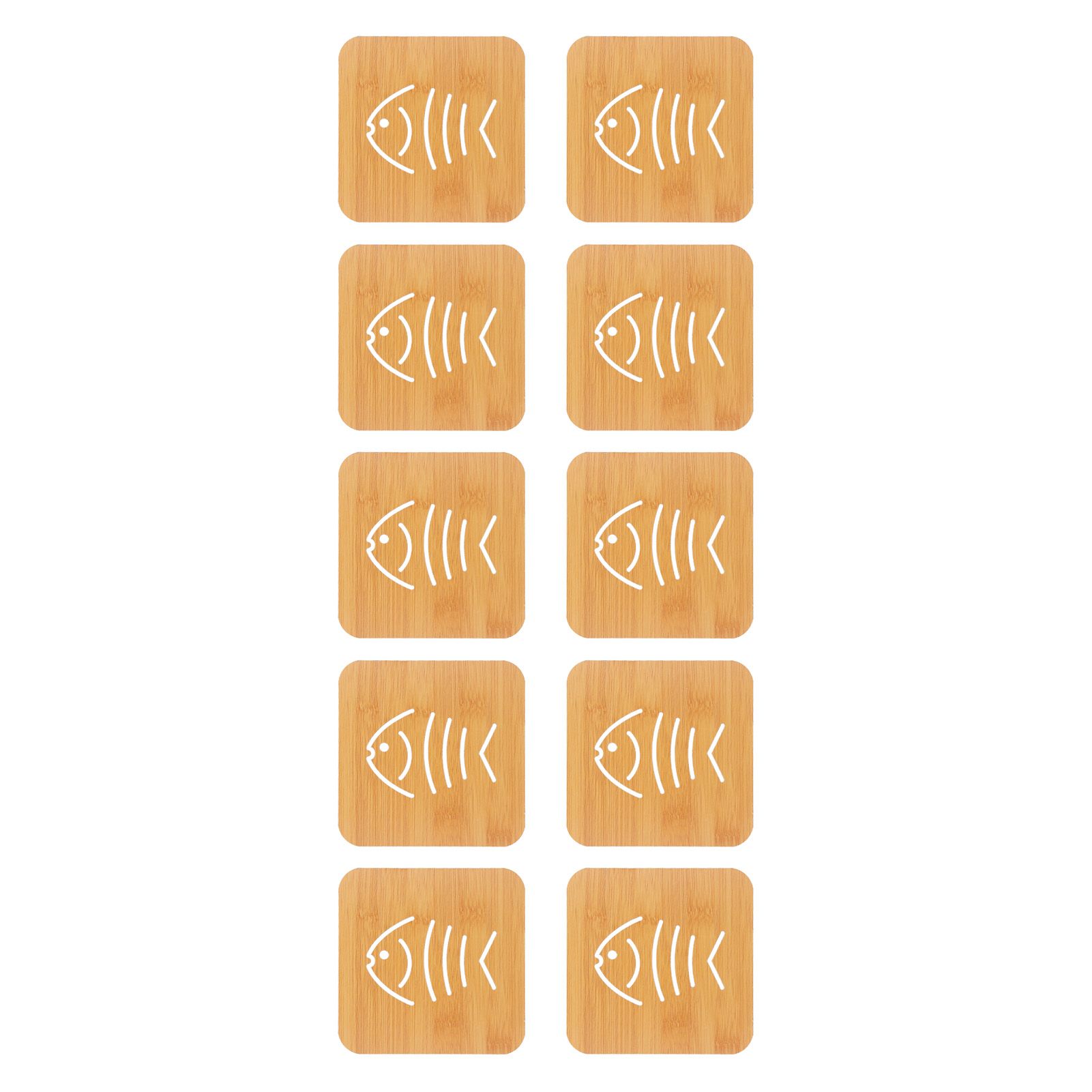 10Pcs Hollow Tablemat Imitation Bamboo Insulation AntiScalding Bowl Cup Mat view 5
