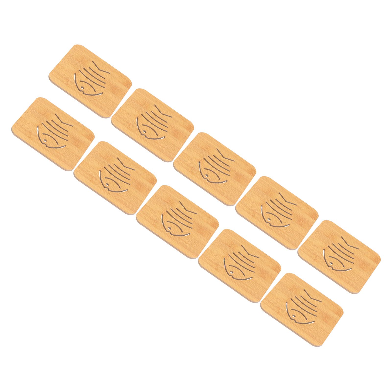 10Pcs Hollow Tablemat Imitation Bamboo Insulation AntiScalding Bowl Cup Mat view 6